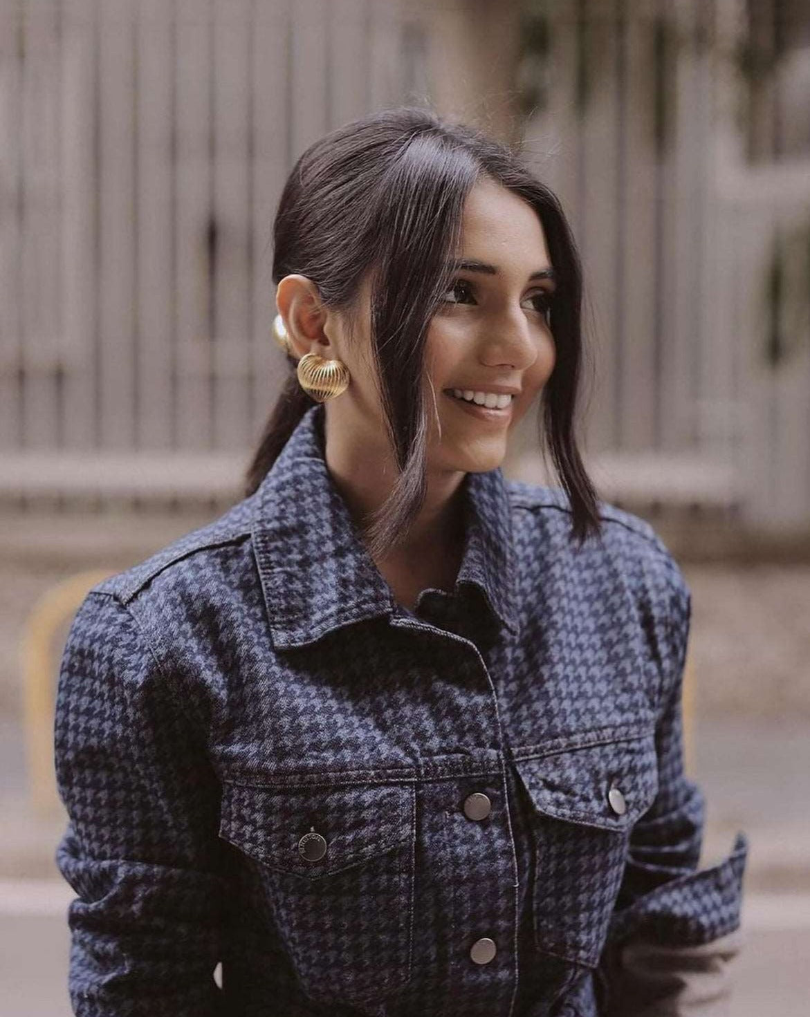 Heart shape Golden Stud Earrings