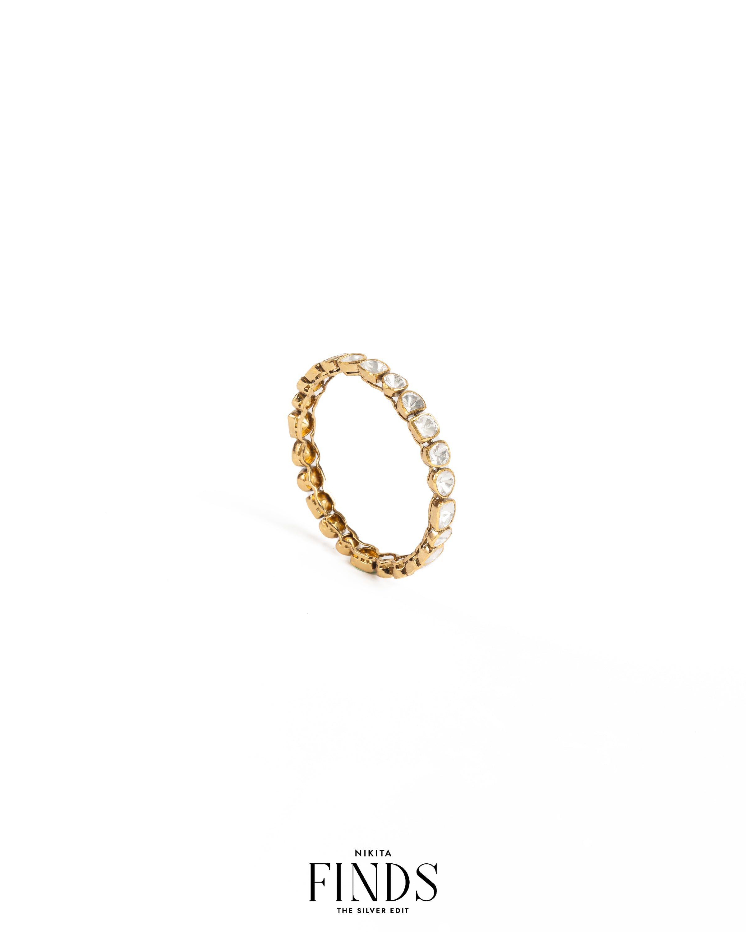 Dera 925 Silver Moissanite Gold Plated Bangle (Single)