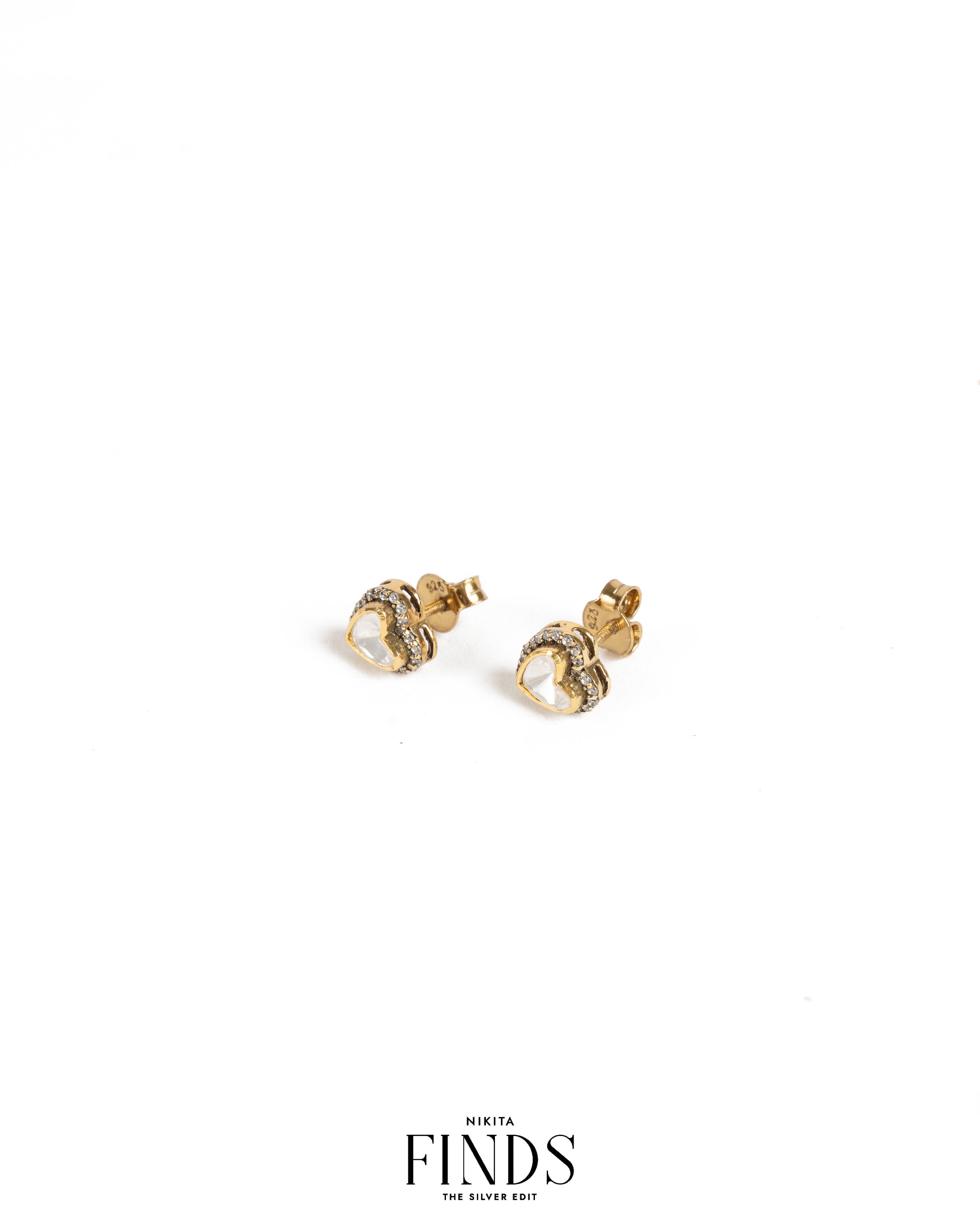 Jiva 925 Silver Moissanite Gold Plated Studs