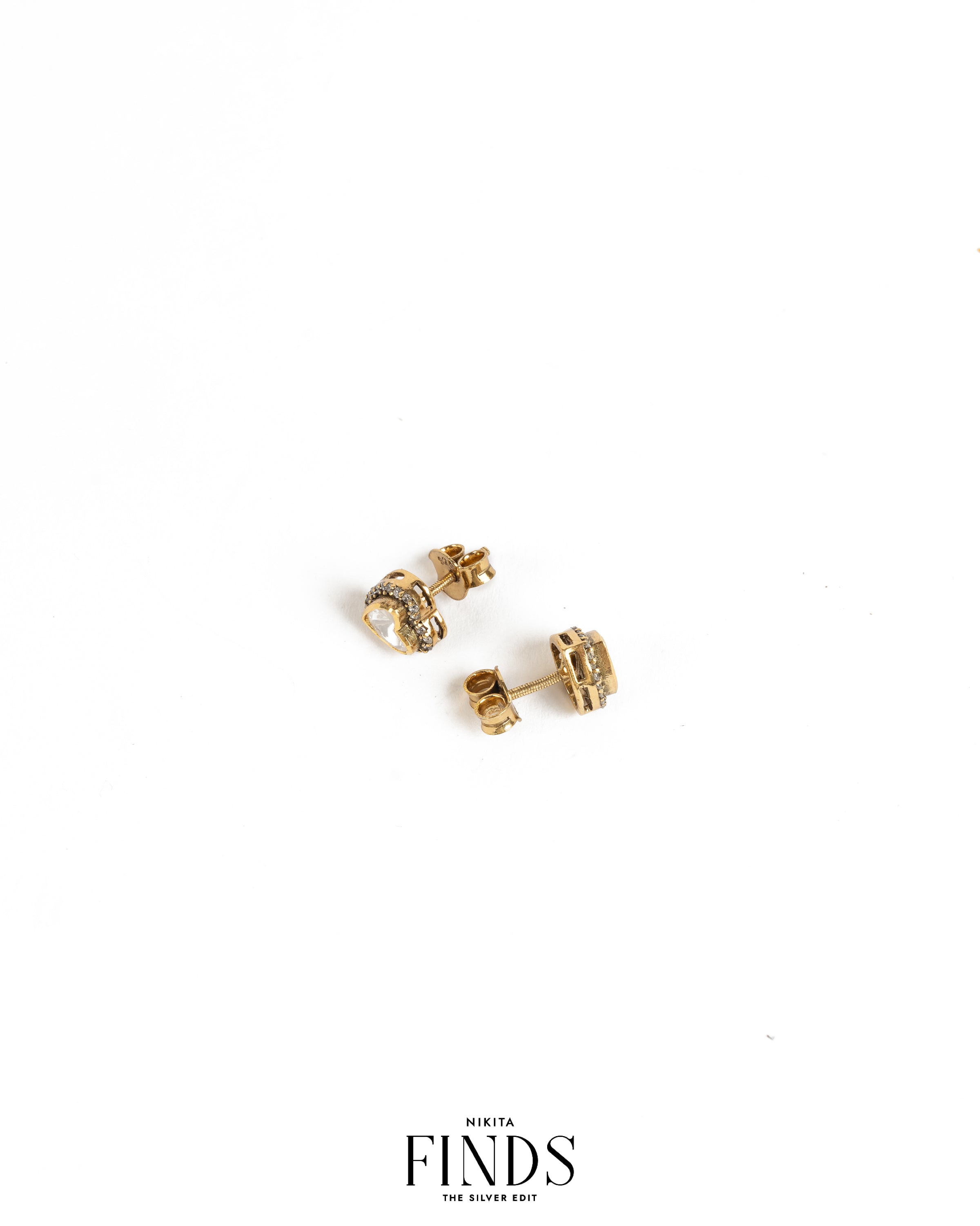 Jiva 925 Silver Moissanite Gold Plated Studs