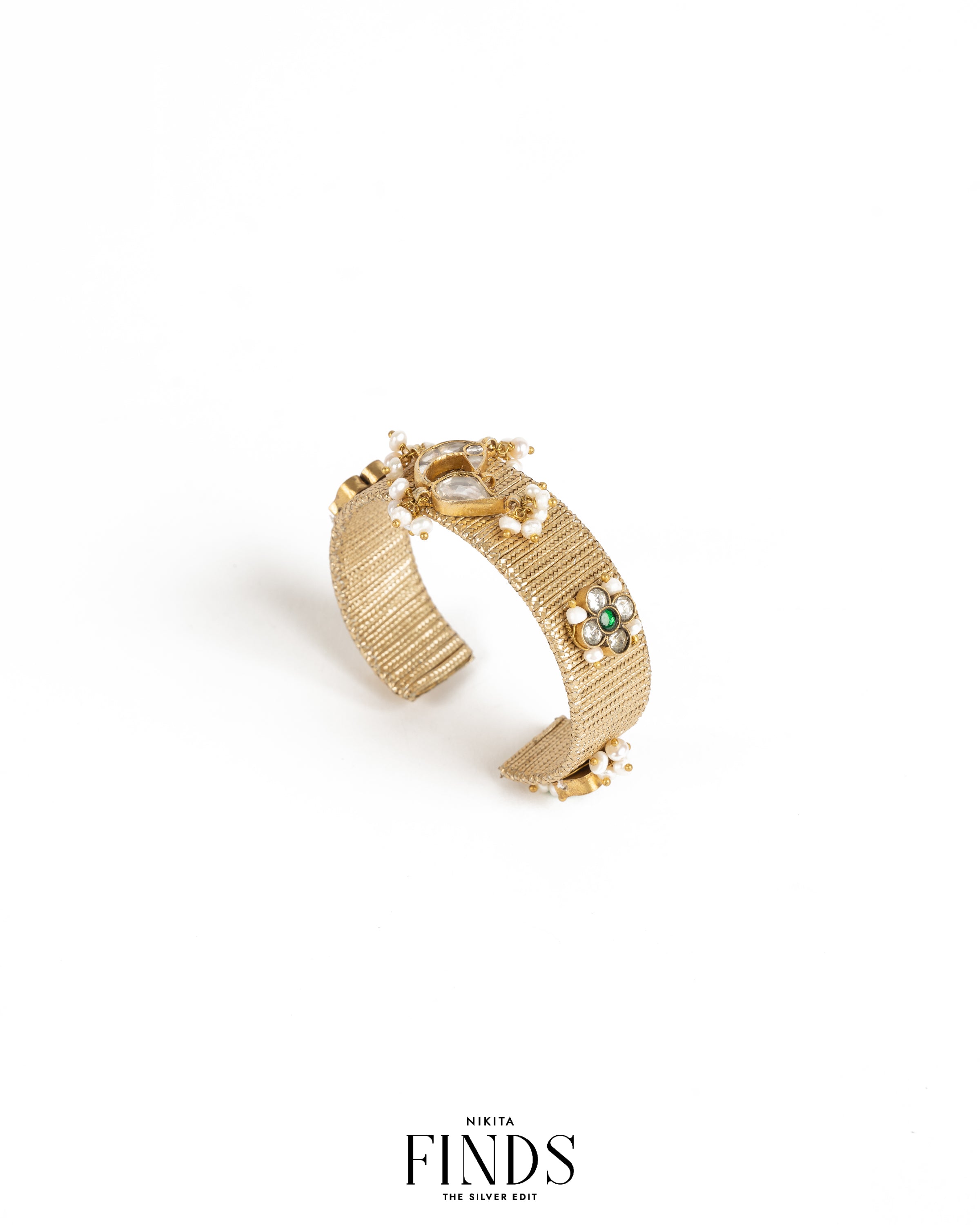 Kani 925 Silver Gold Plated Freshwater Pearls Cuff