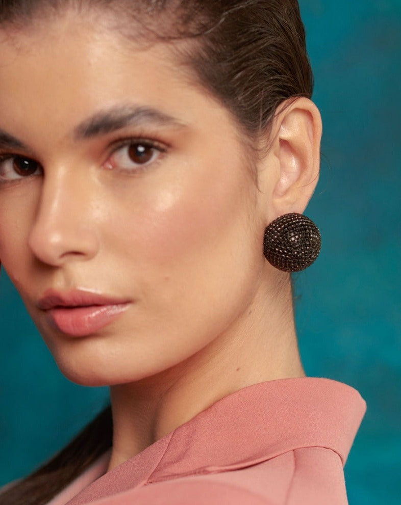 Mini Aurora Studs In Black Gunmetal