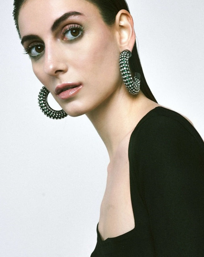 Tortile Chubby Hoops in Sparkling White