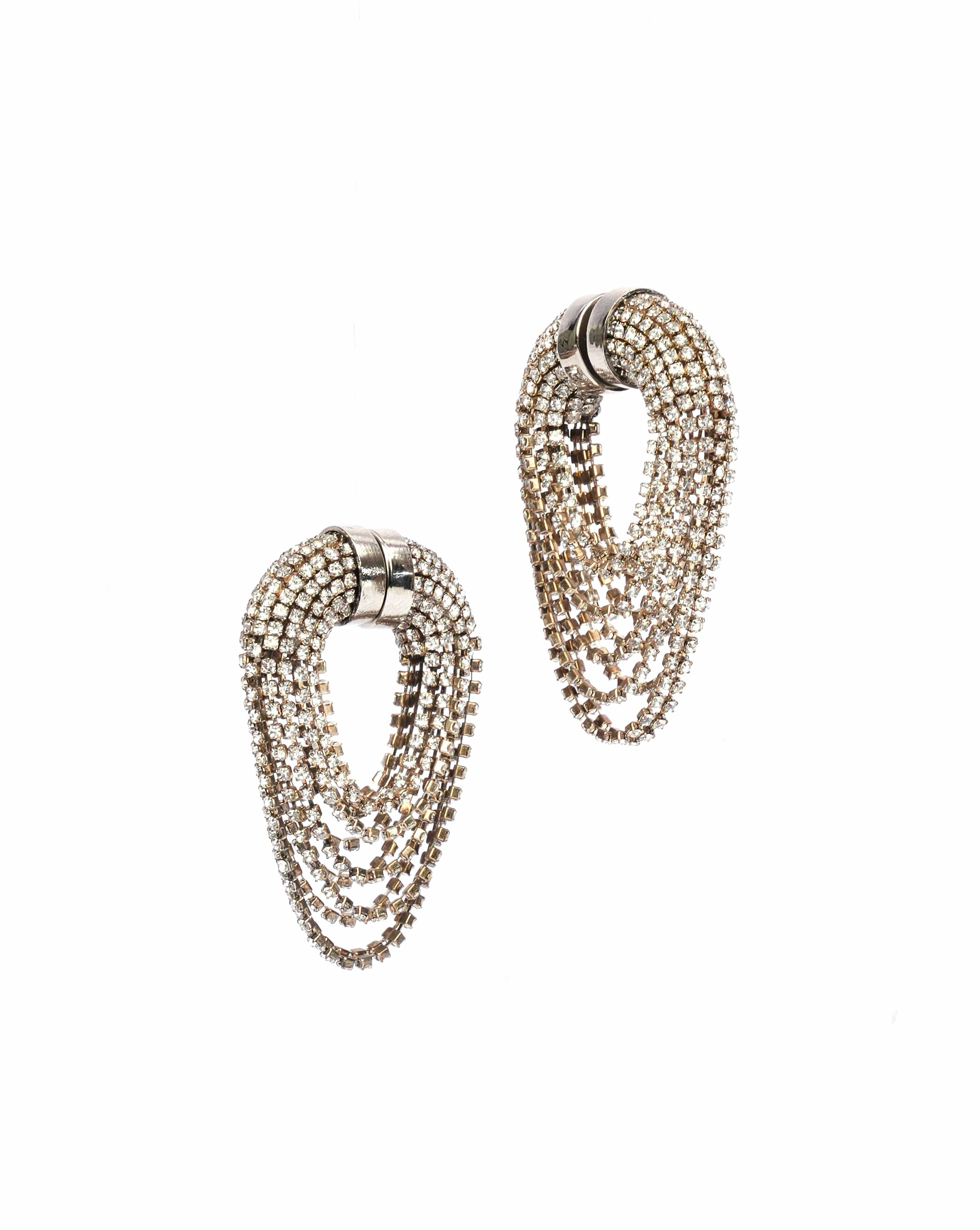 Nano Infinity Danglers In Sparkling White