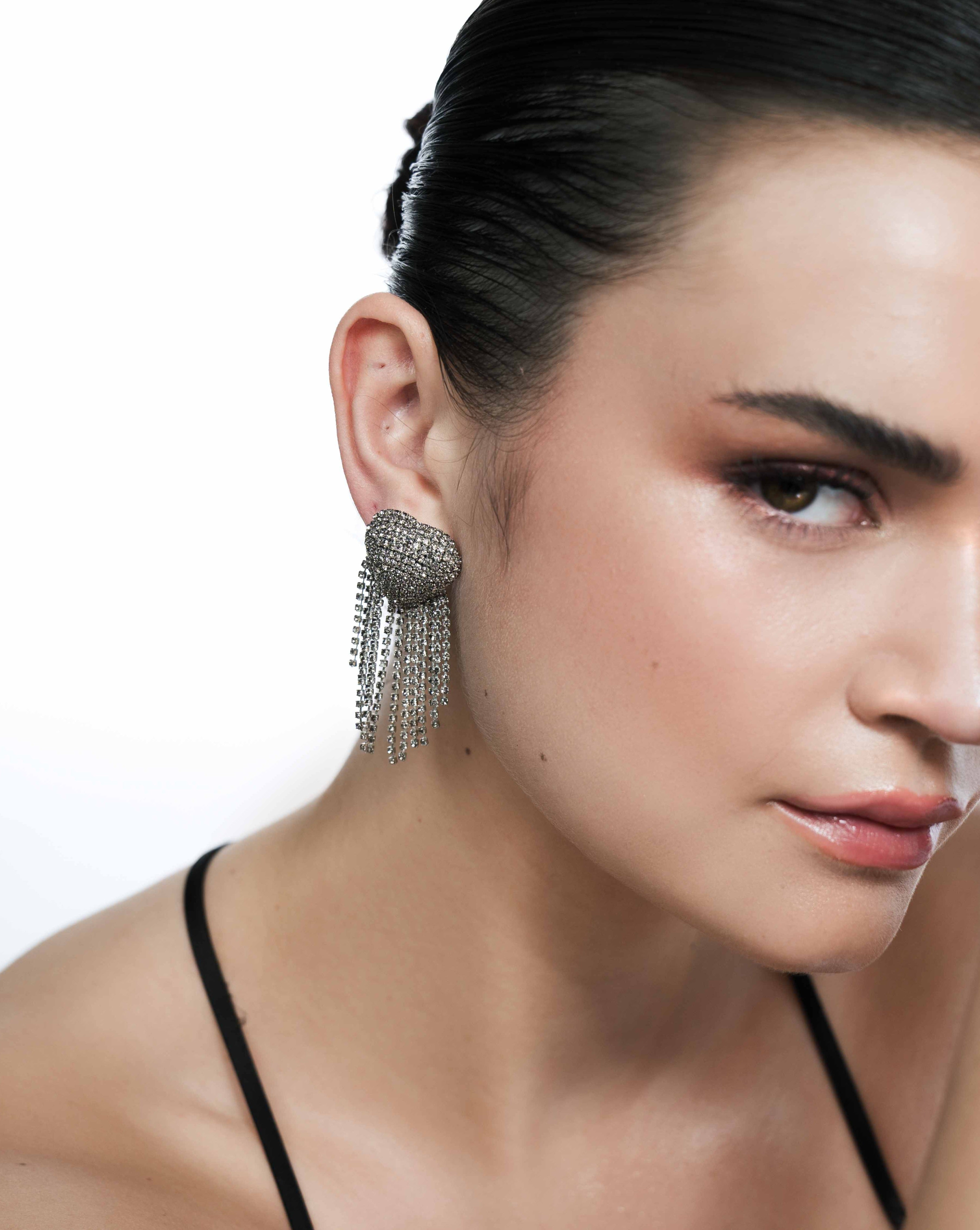 Nano Eleanor Danglers In Grey Diamond