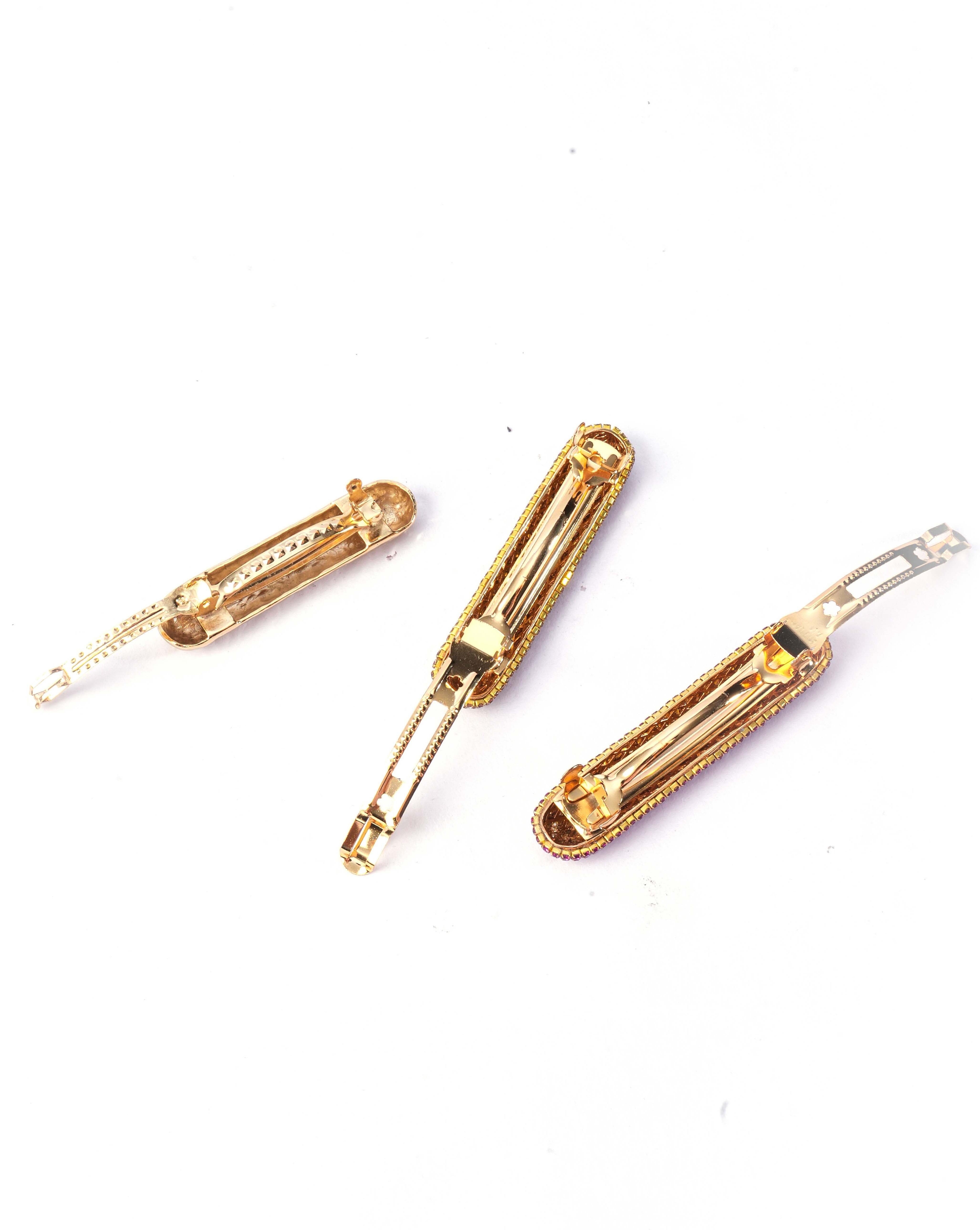 Nova Barette Clips In Gold (Set Of 3)