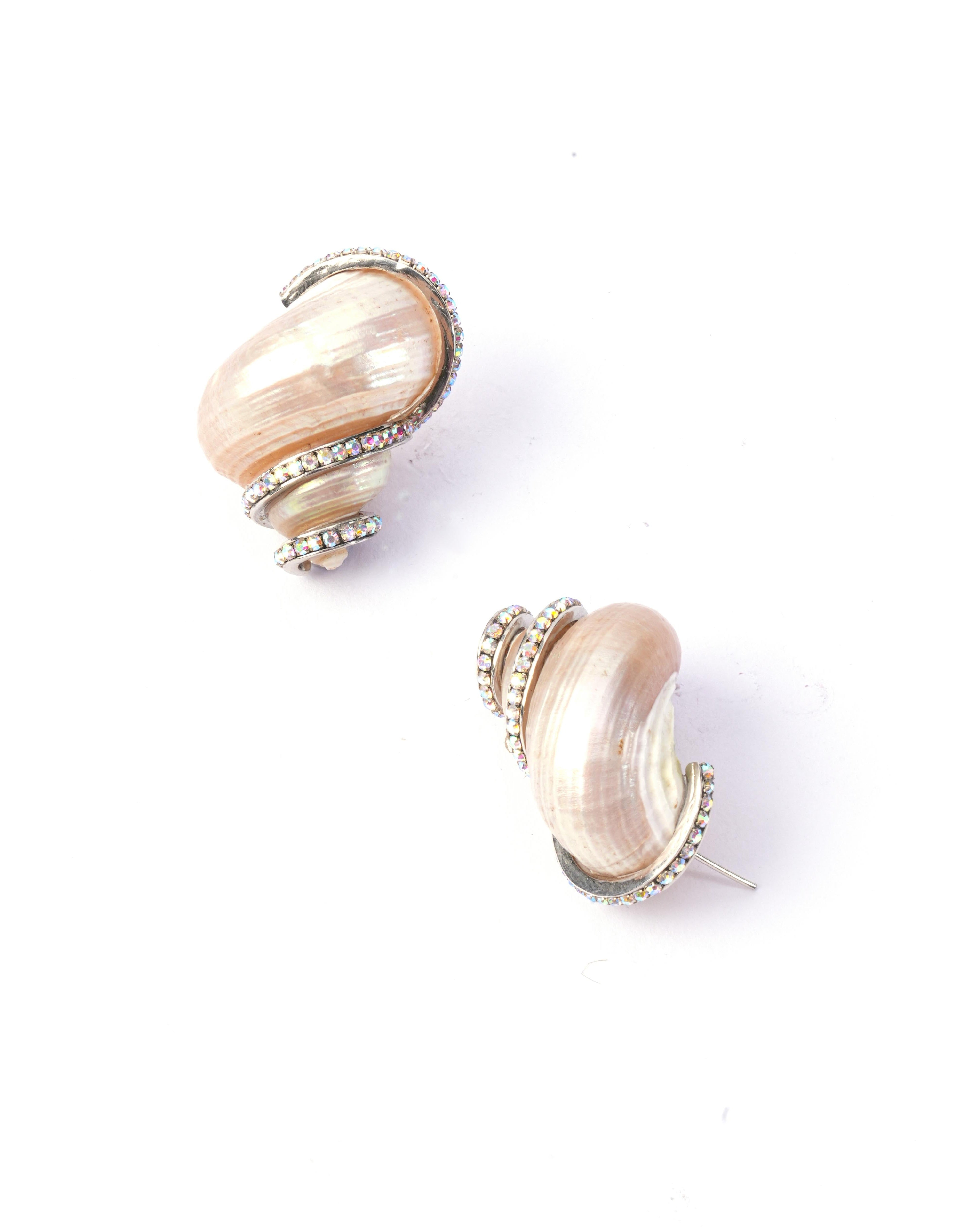 Nova Shell Studs in Silver