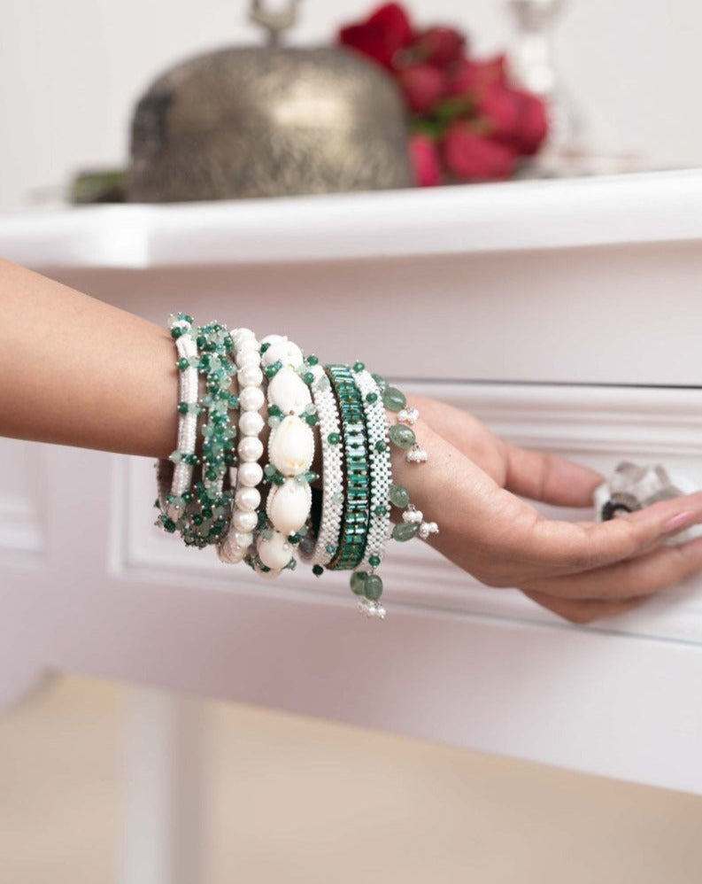 Charbagh Bangle Set in Green