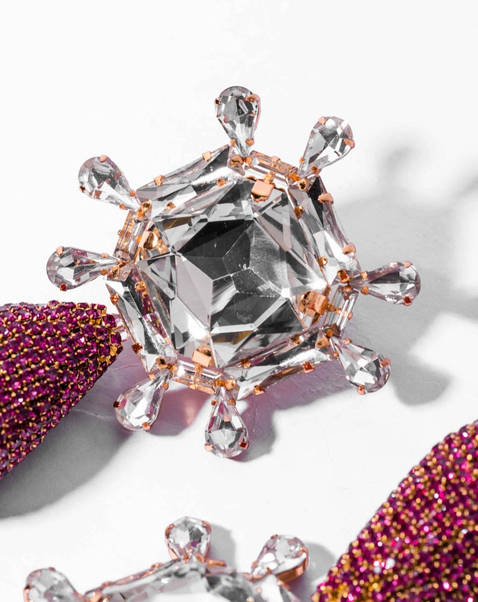 Aster Earrings In Hot Pink Amama