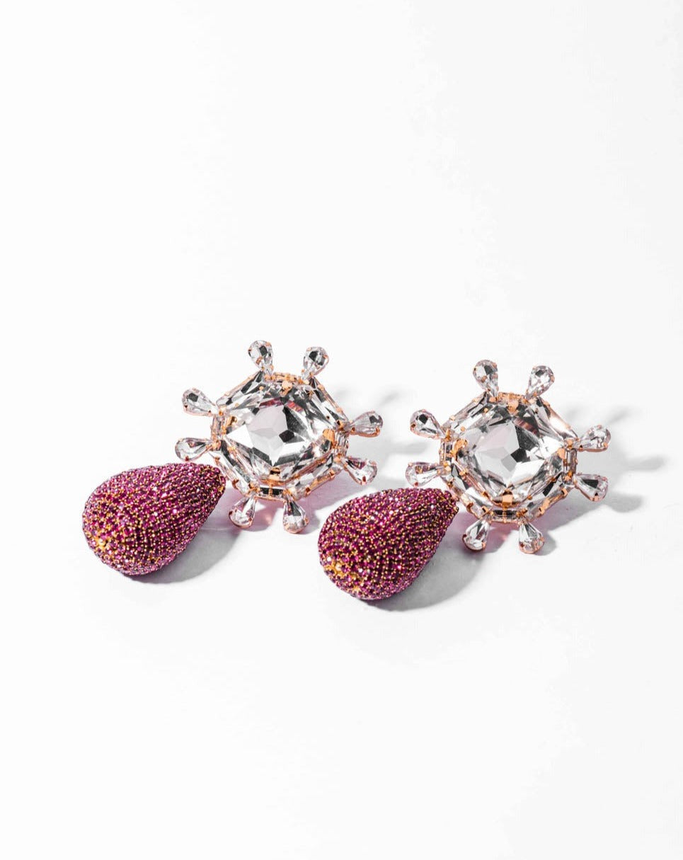 Aster Earrings In Hot Pink Amama
