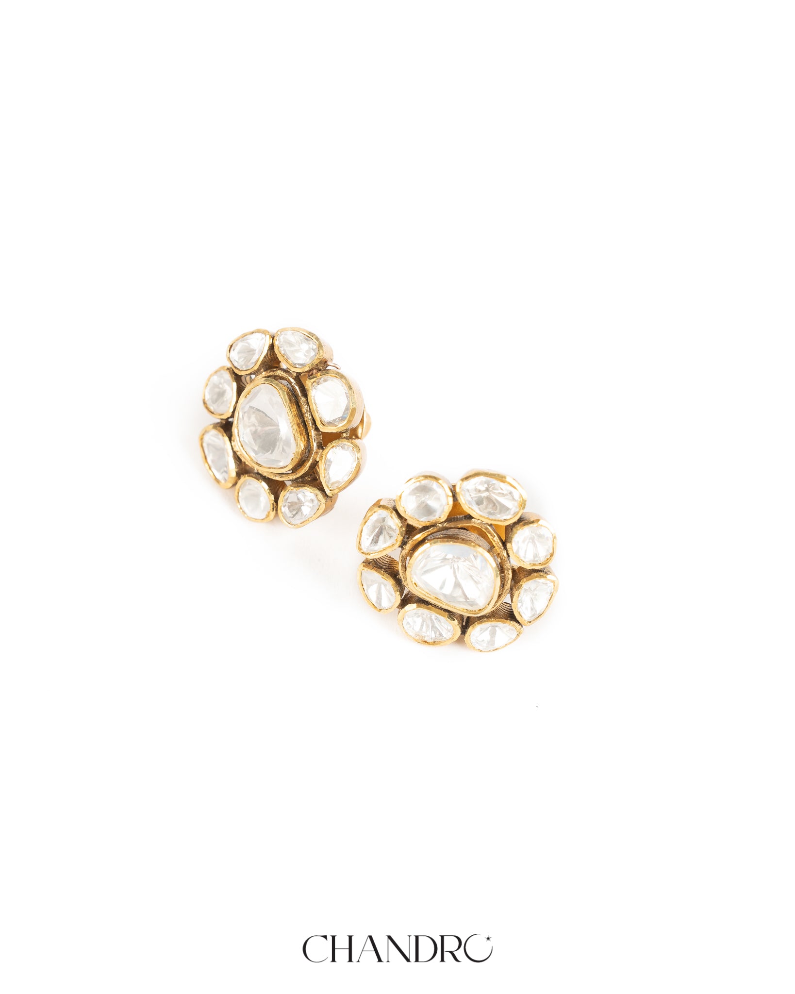 Nuhi 925 Silver Moissanite Gold Plated Studs