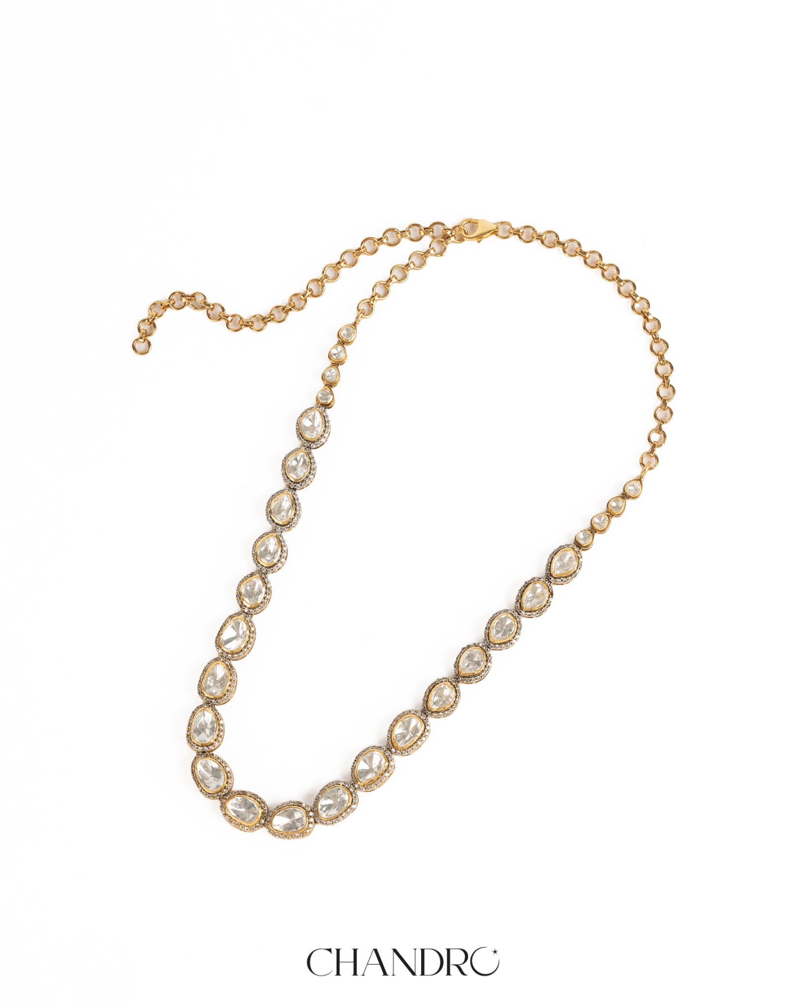 Rati 925 Silver Moissanite Gold Plated Necklace