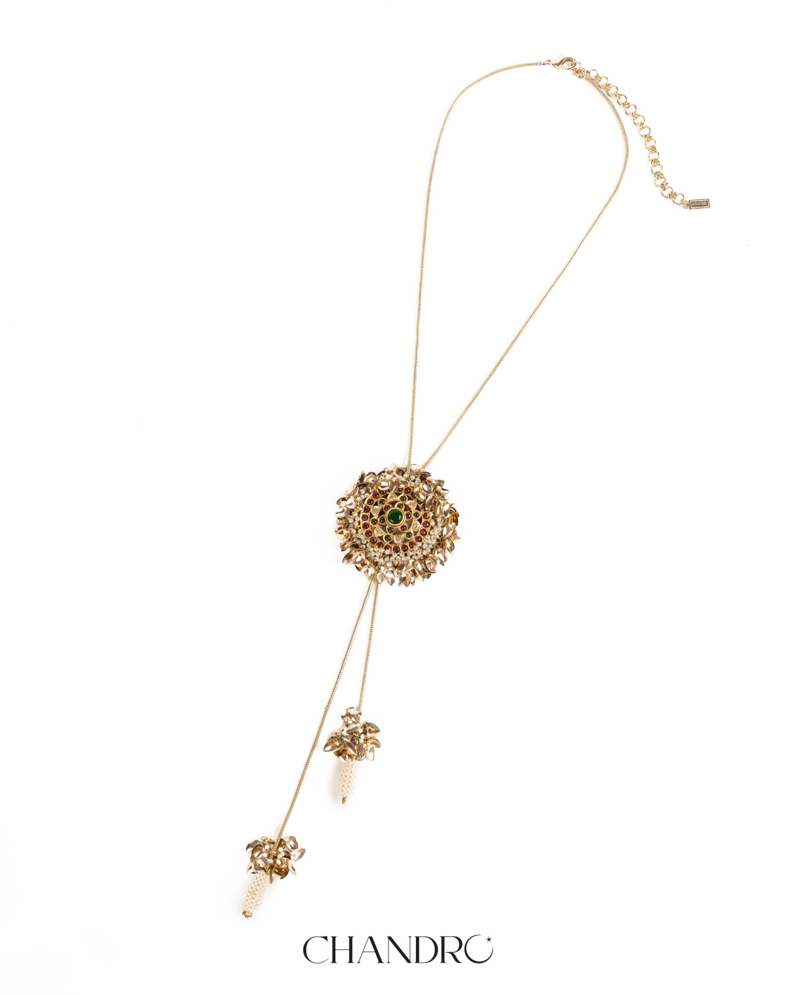 Suna Ruby Red 925 Silver Gold Plated Necklace