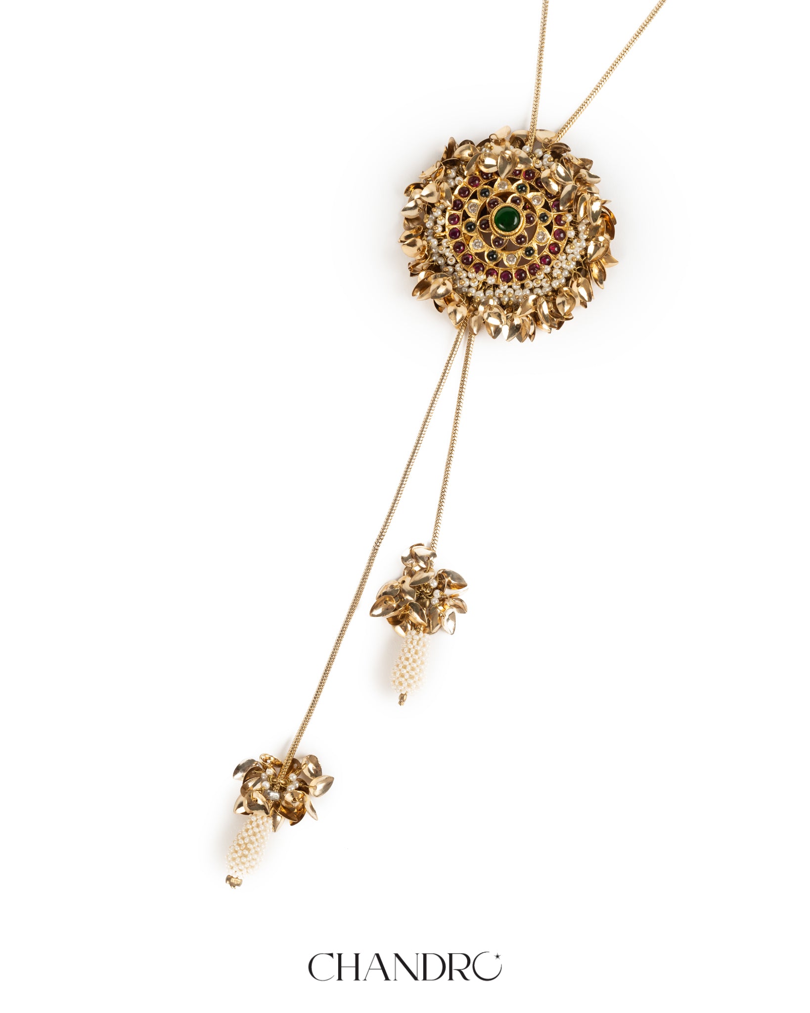 Suna Ruby Red 925 Silver Gold Plated Necklace