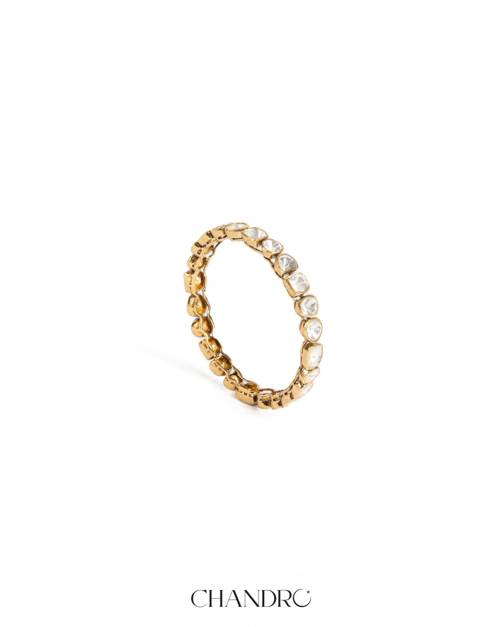 Dera 925 Silver Moissanite Gold Plated Bangle (Single)