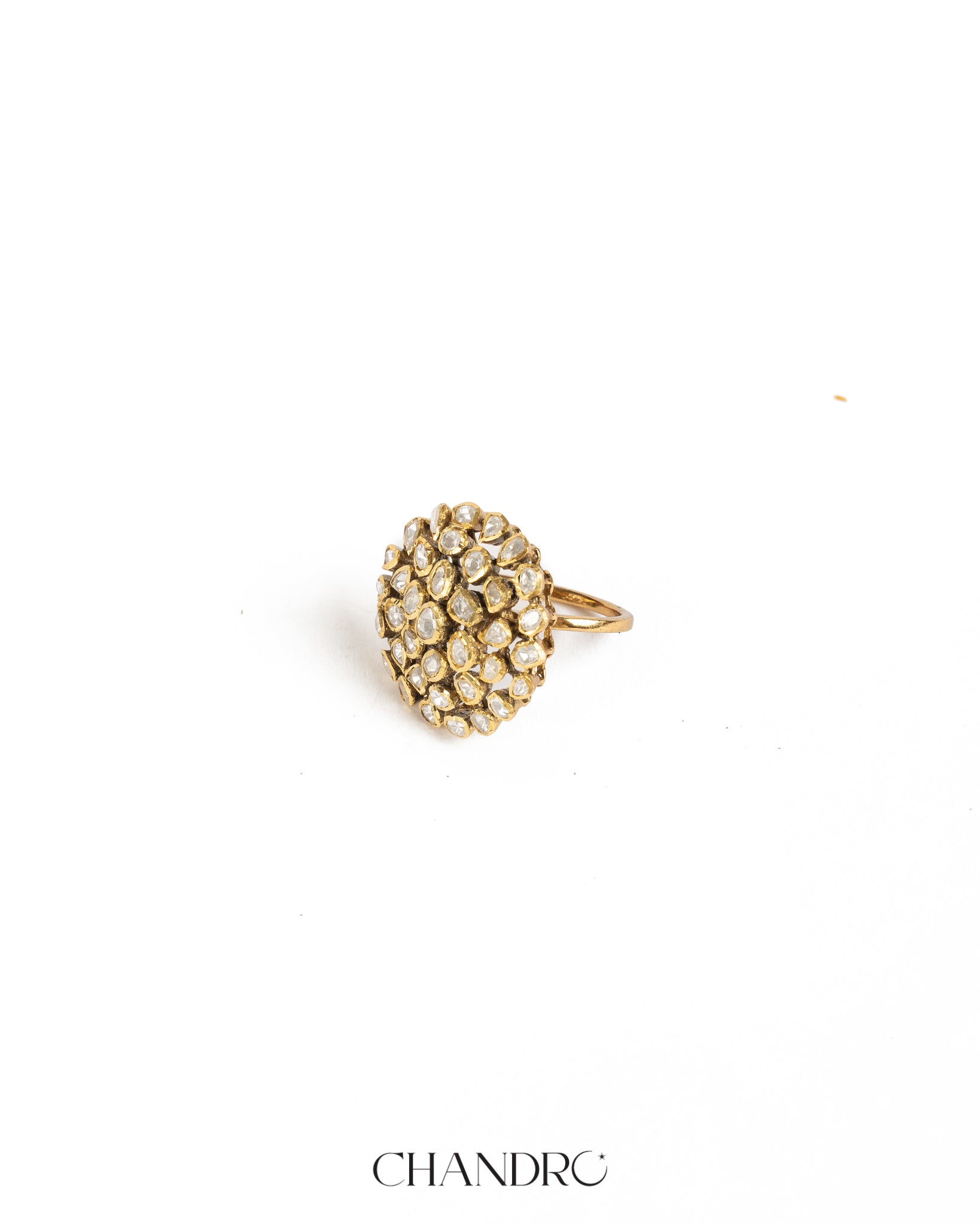Stuti 925 Silver Moissanite Gold Plated Ring