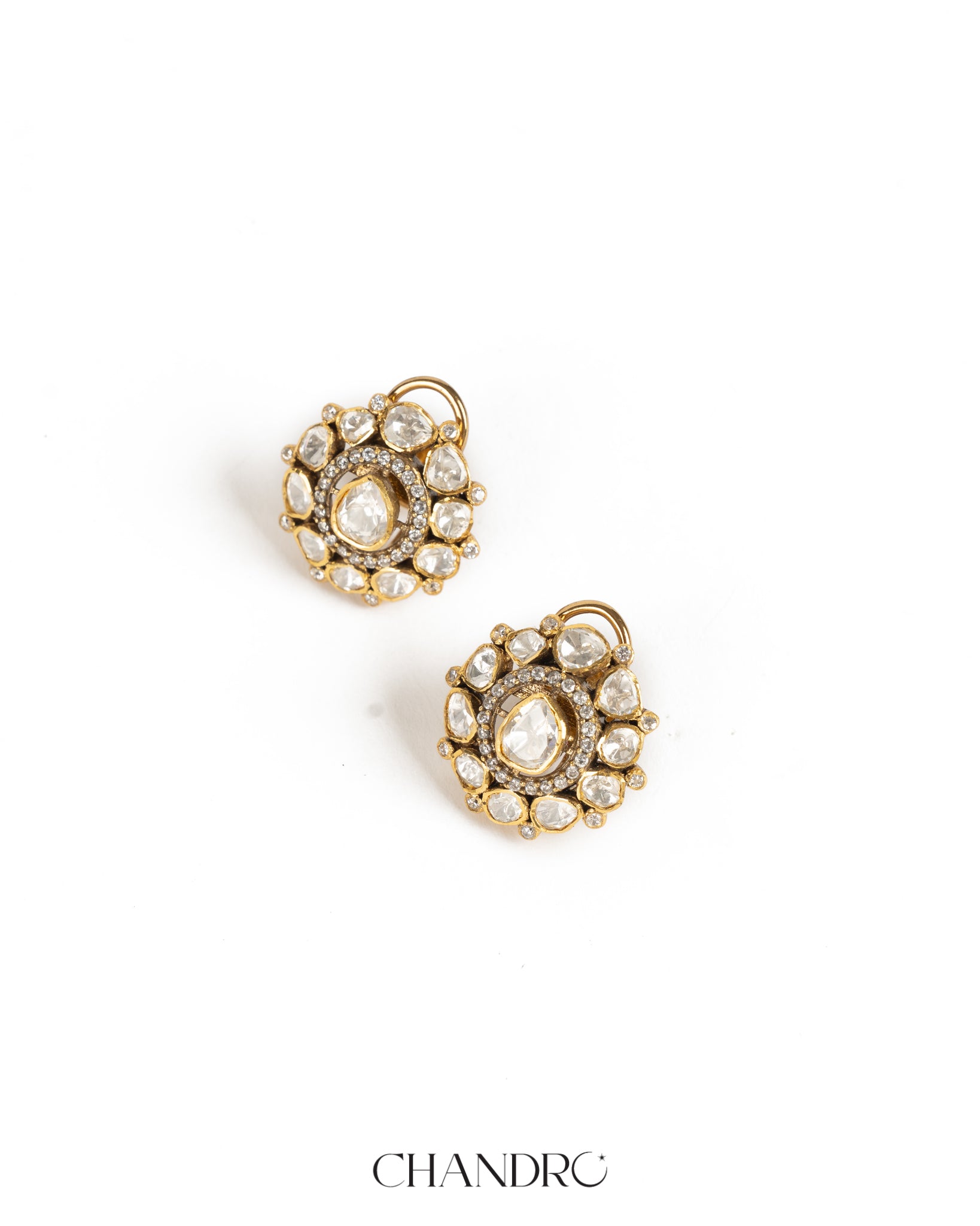 Trisha 925 Silver Moissanite Gold Plated Studs