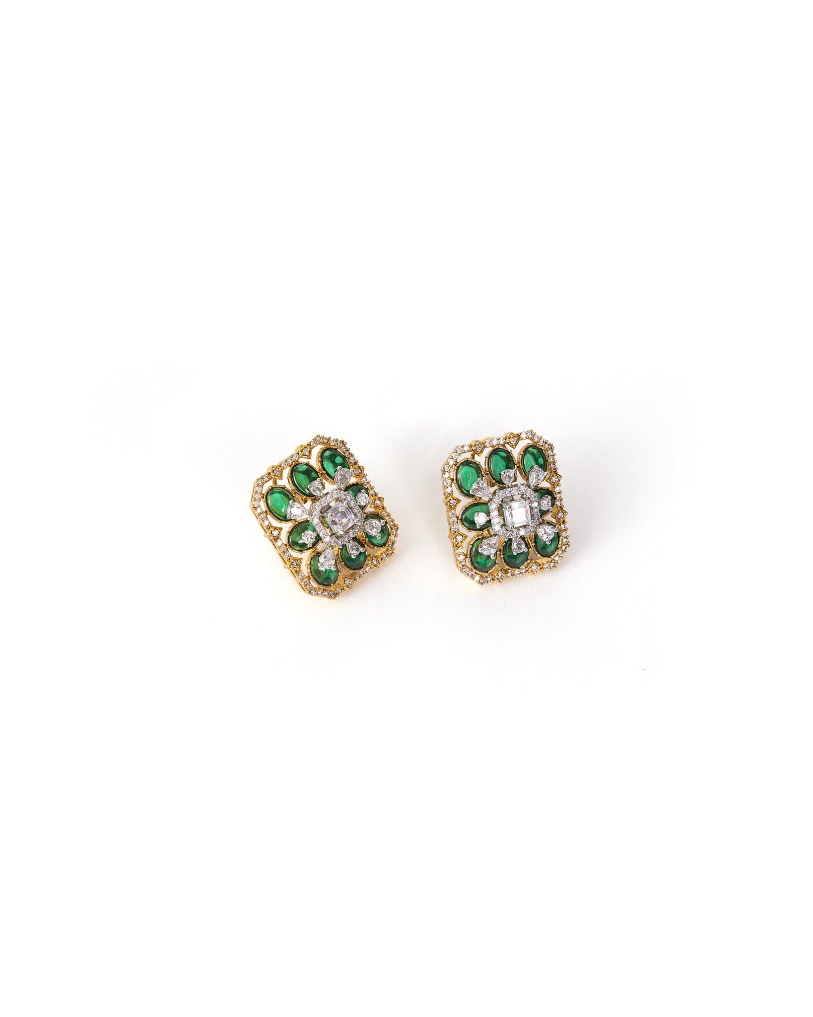 Emerald Green Zircon Studs