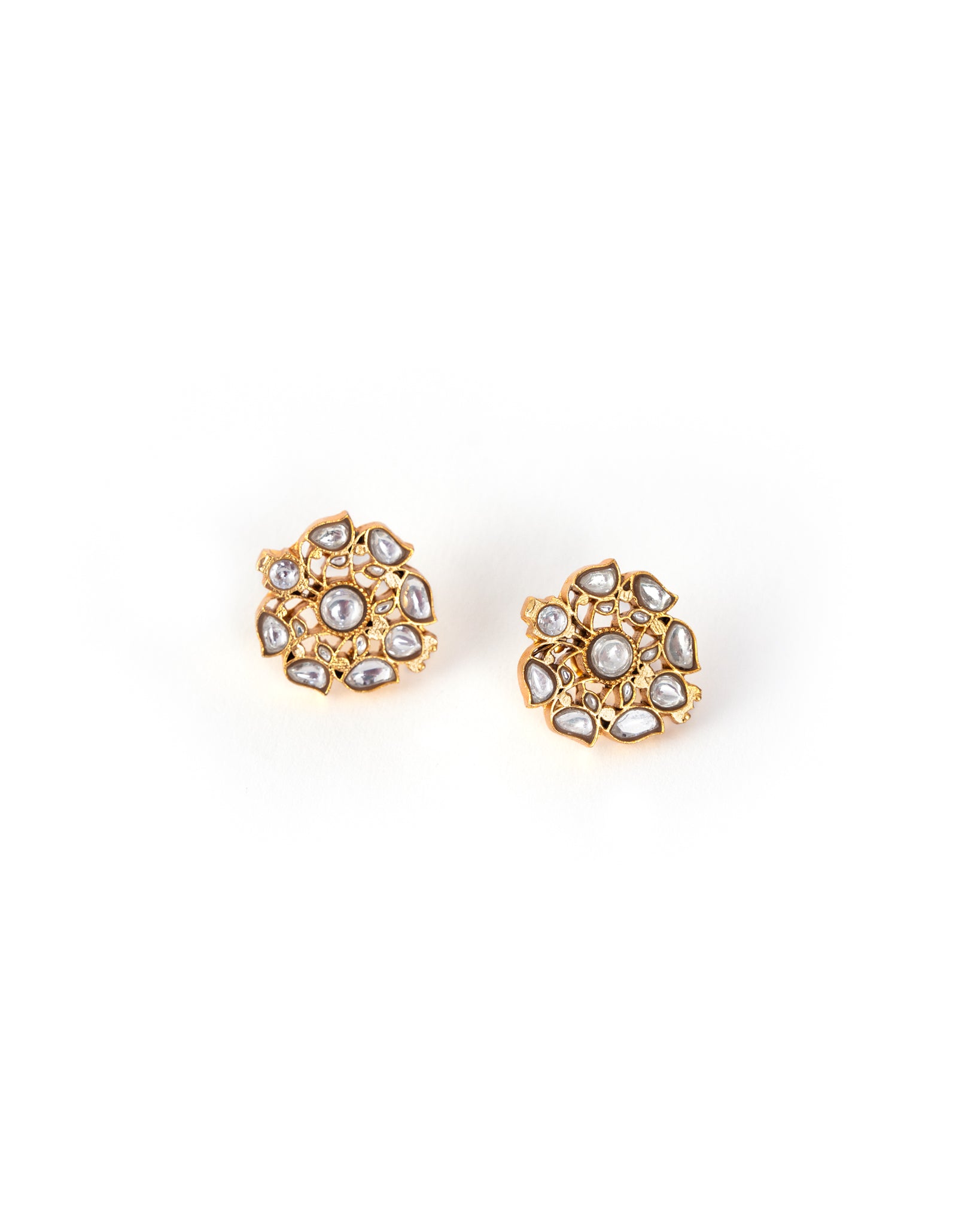 Subi Flora Gold Kundan Studs