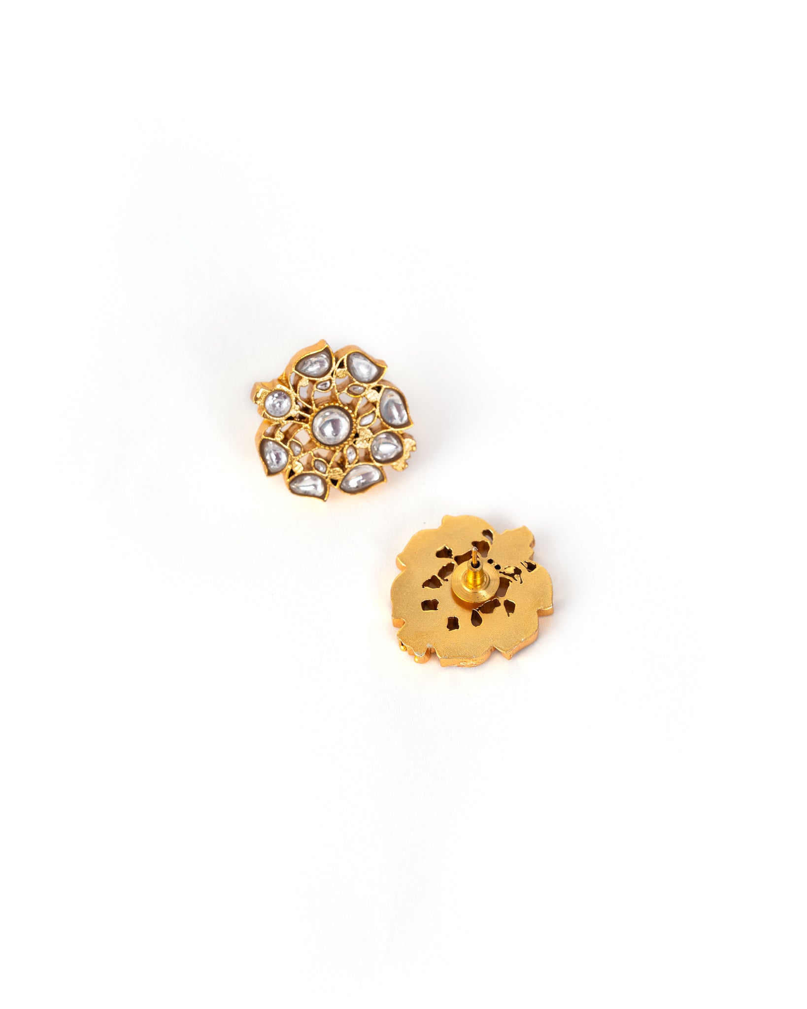 Subi Flora Gold Kundan Studs