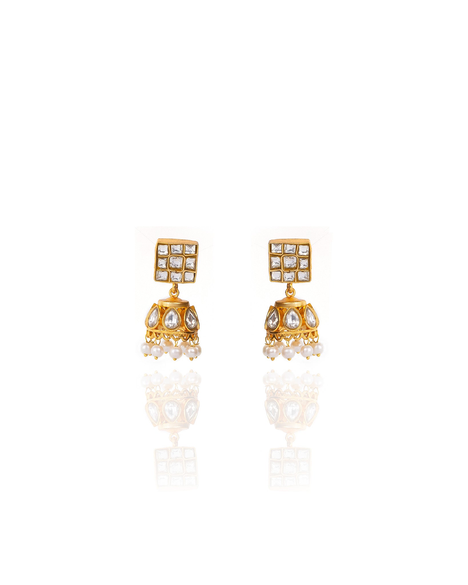 Regal Kundan Jhumki Earrings