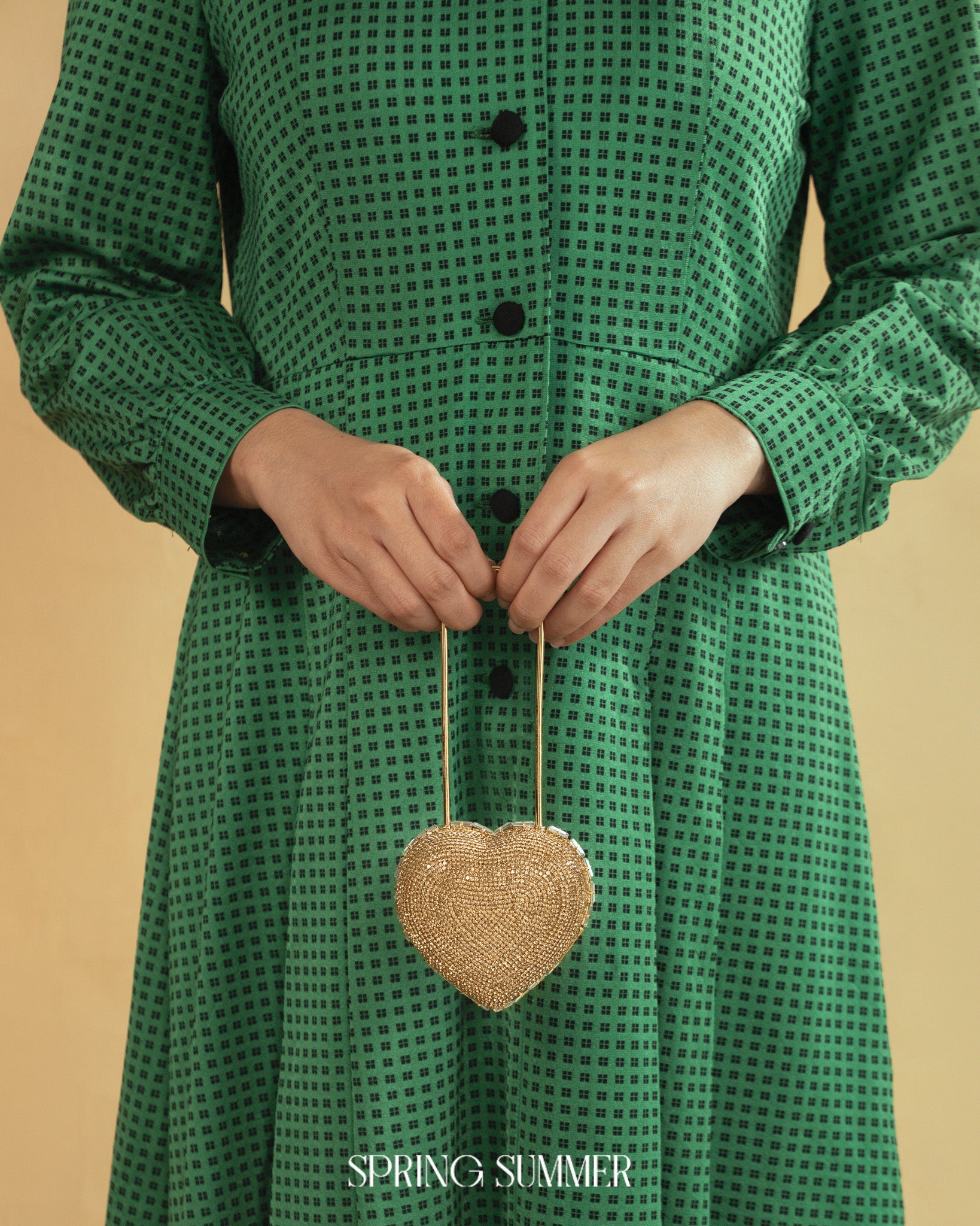 Heart Lock Nano Bag in Champagne Gold