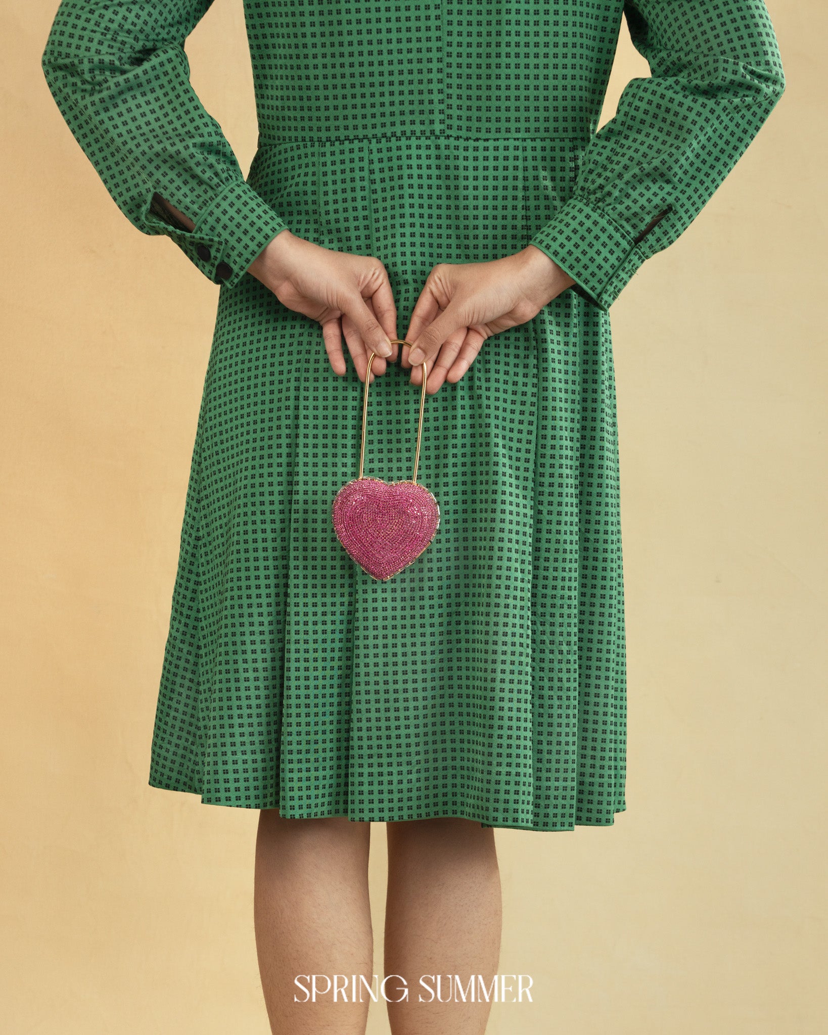 Heart Lock Nano Bag in Hot Pink