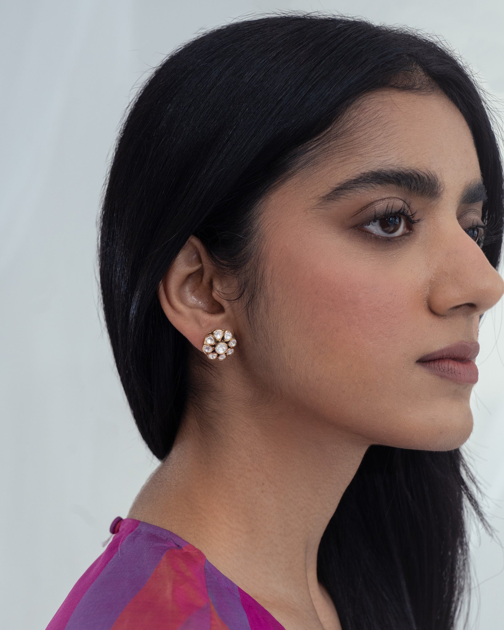 Kuhu 925 Silver Moissanite Gold Plated Studs