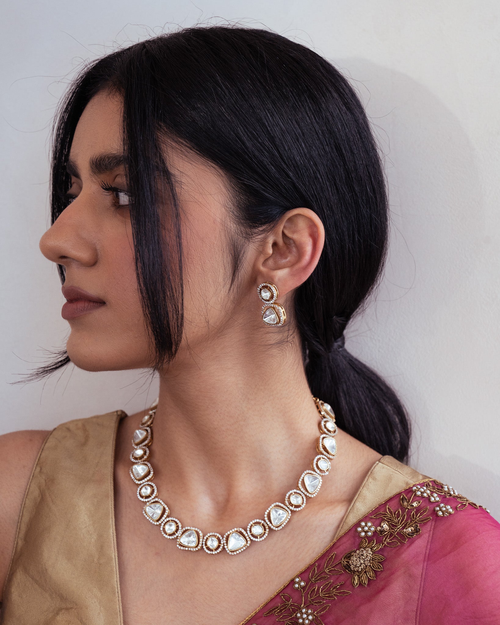 Regalia Gold Kundan Necklace Set