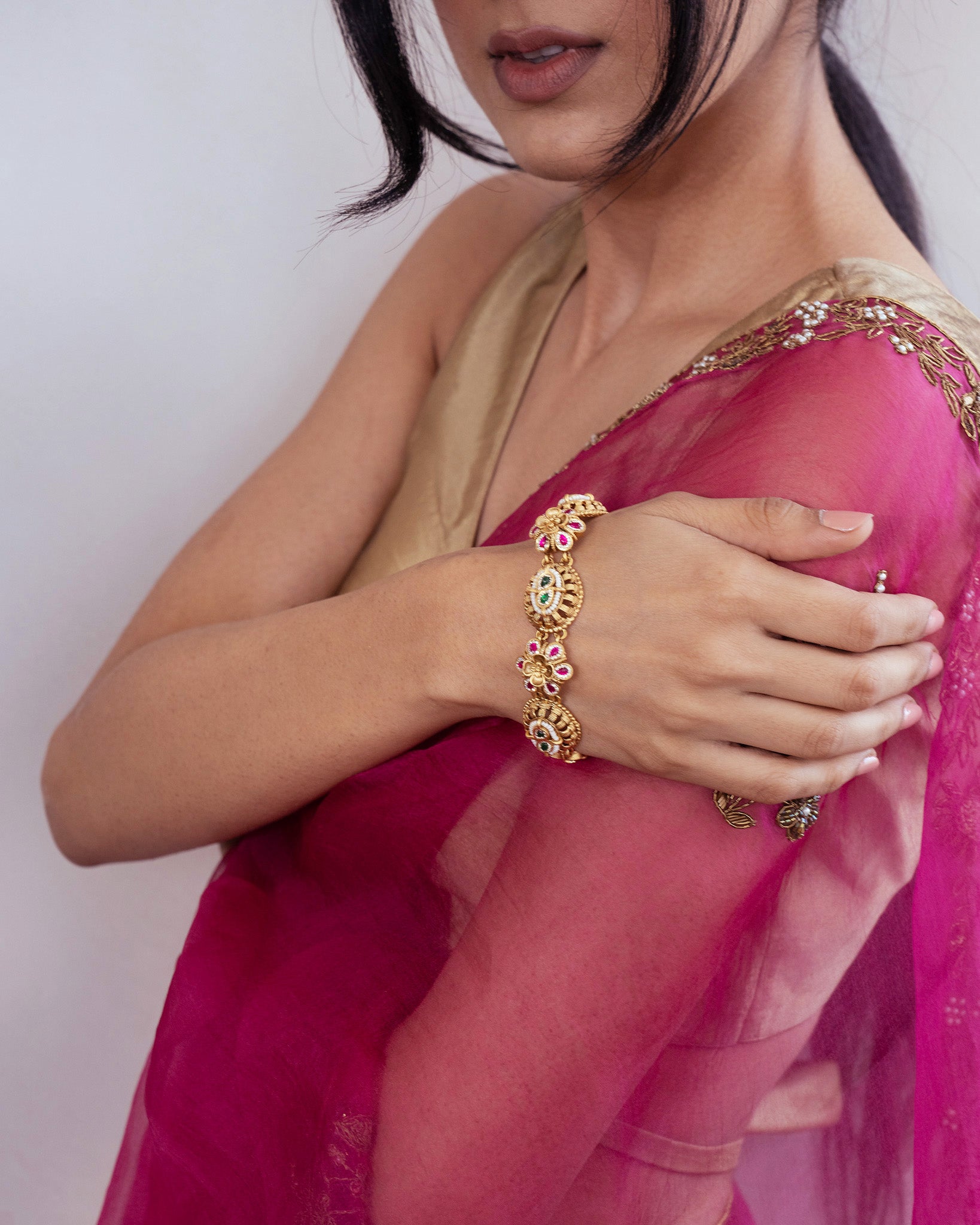 Bina Multi-Color Gold Bracelet