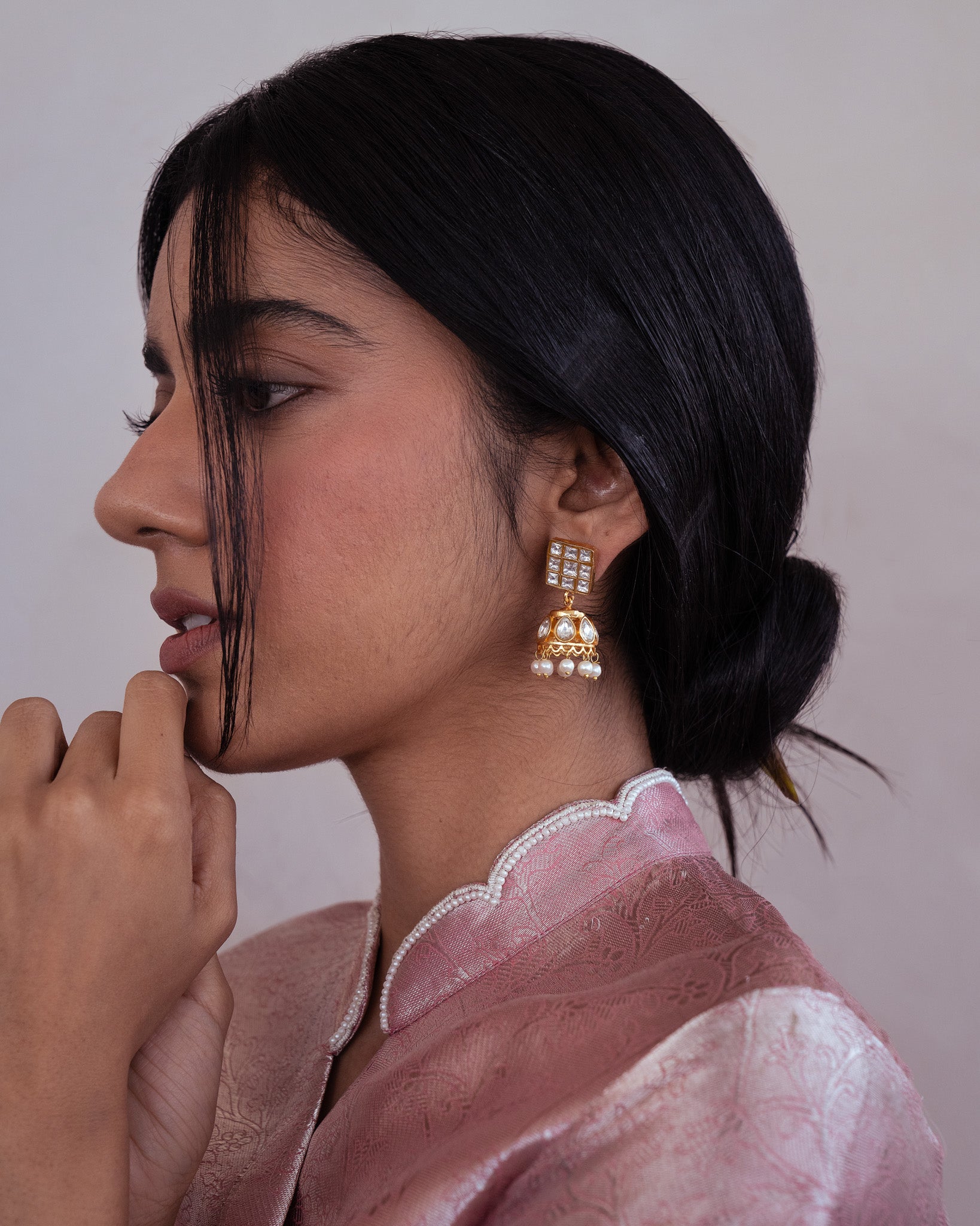 Regal Kundan Jhumki Earrings