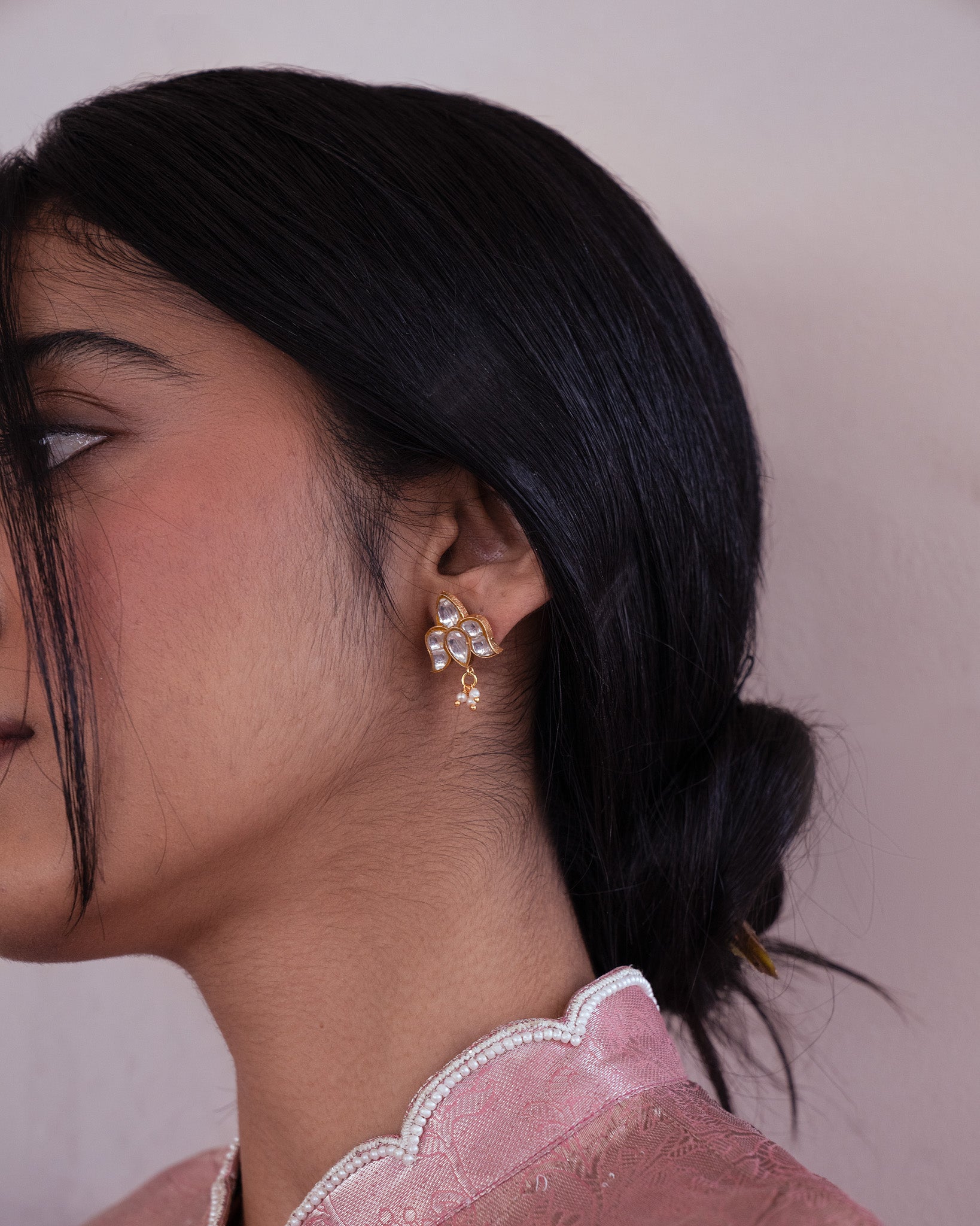 Lotus Kundan Studs