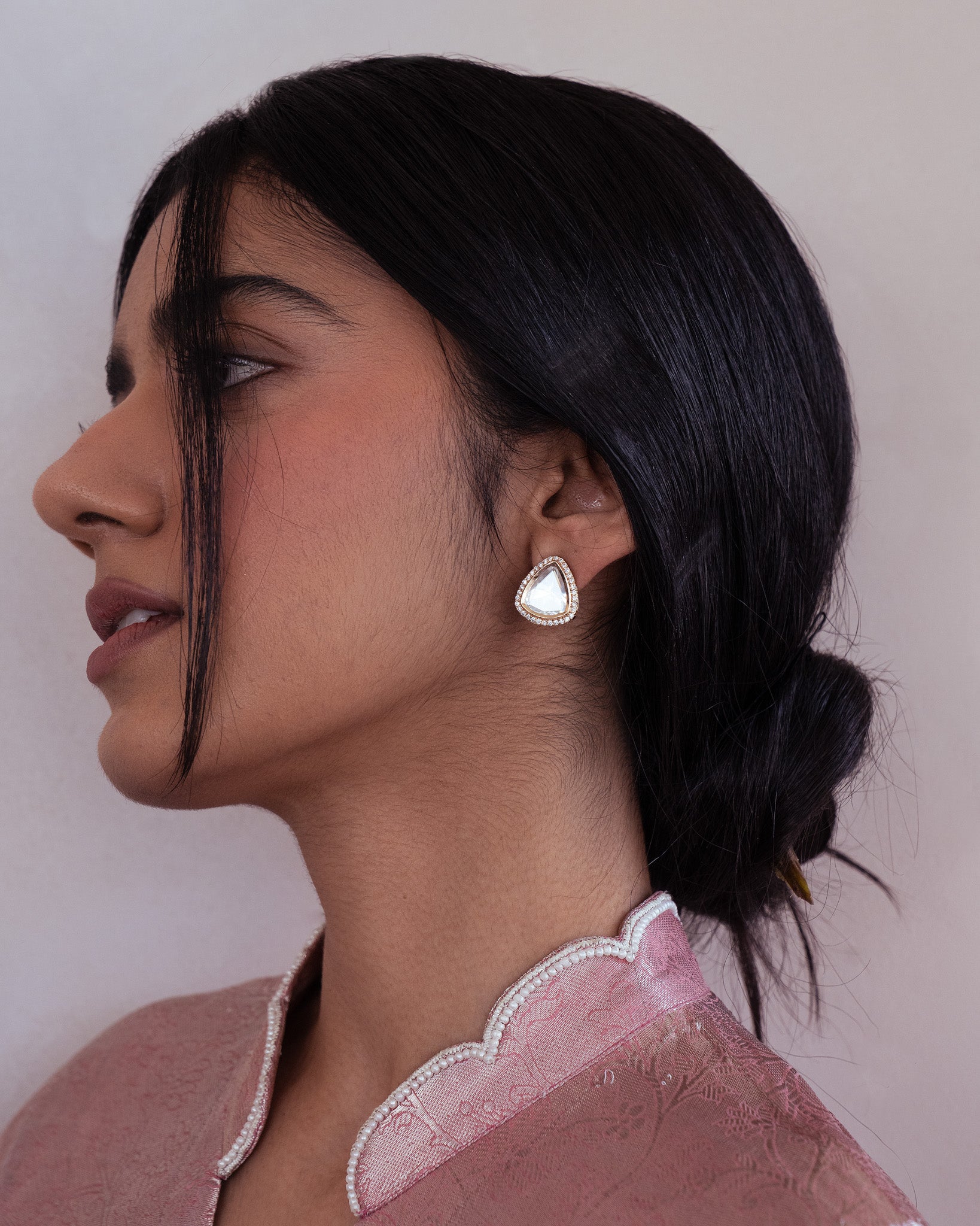 Savi Gold Kundan Studs