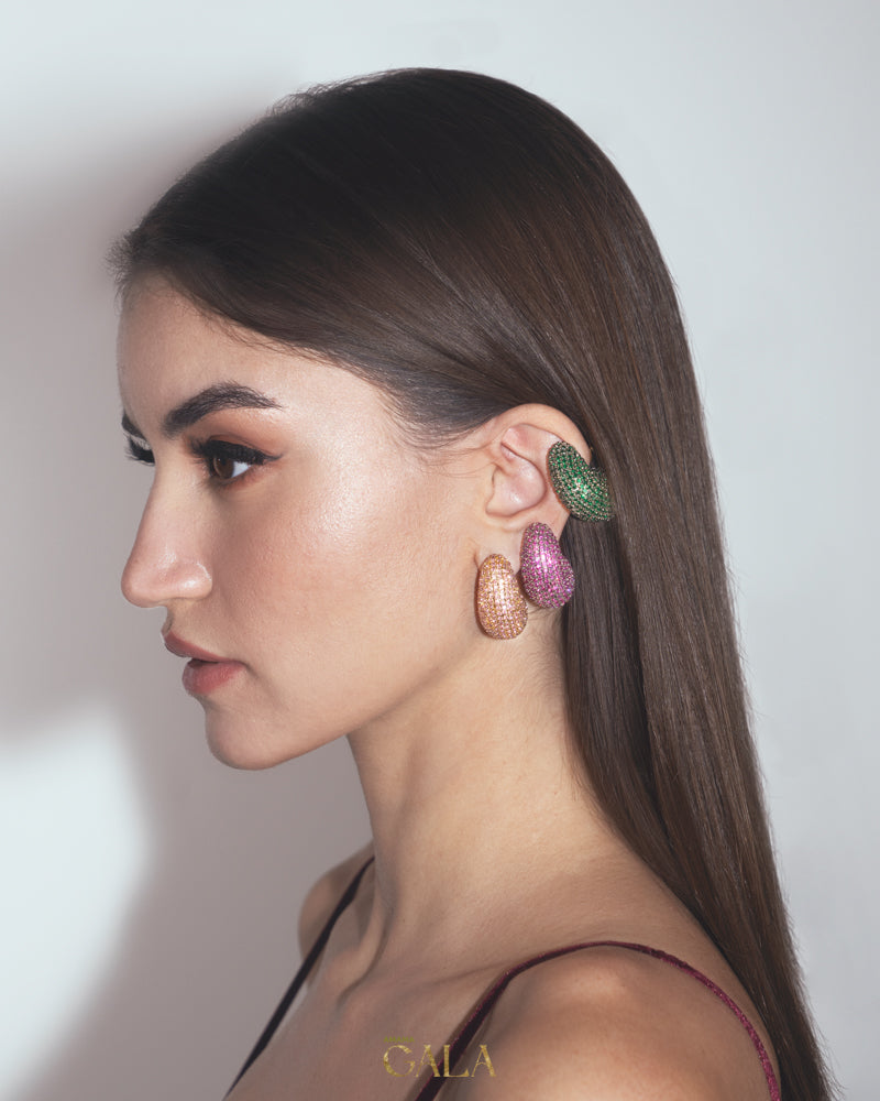 Nano Kaju Earrings In Forest Green