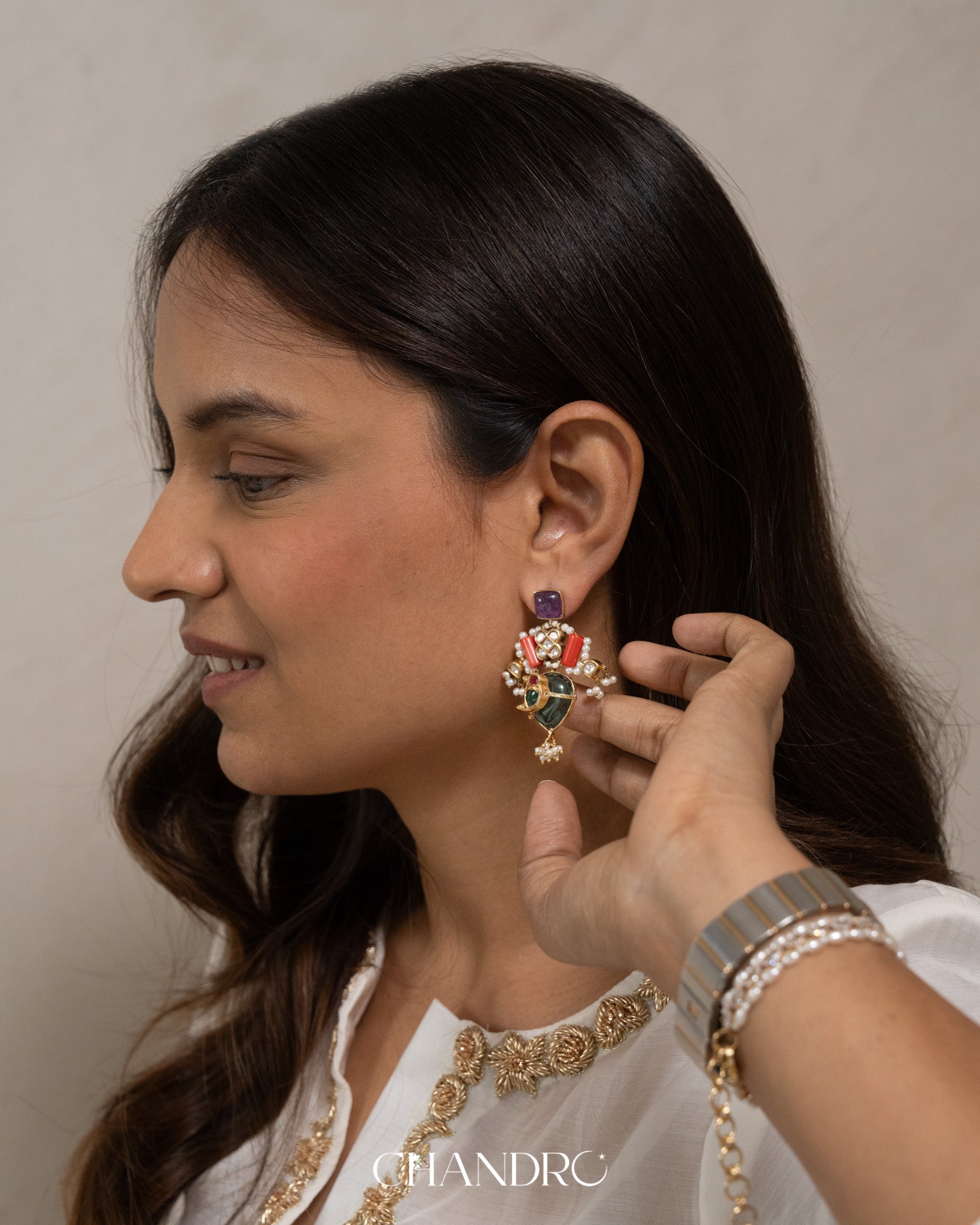 Sangeet Coral Earrings