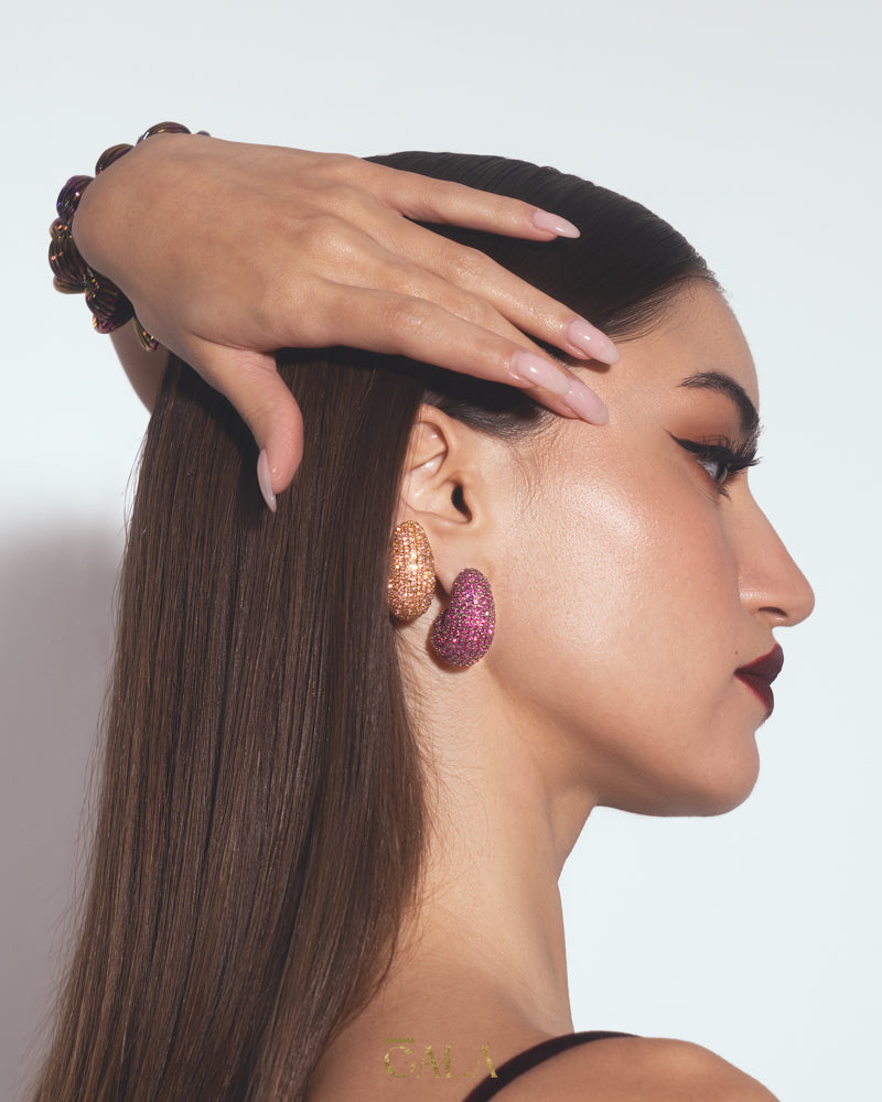 Nano Kaju Earrings In Hot Pink