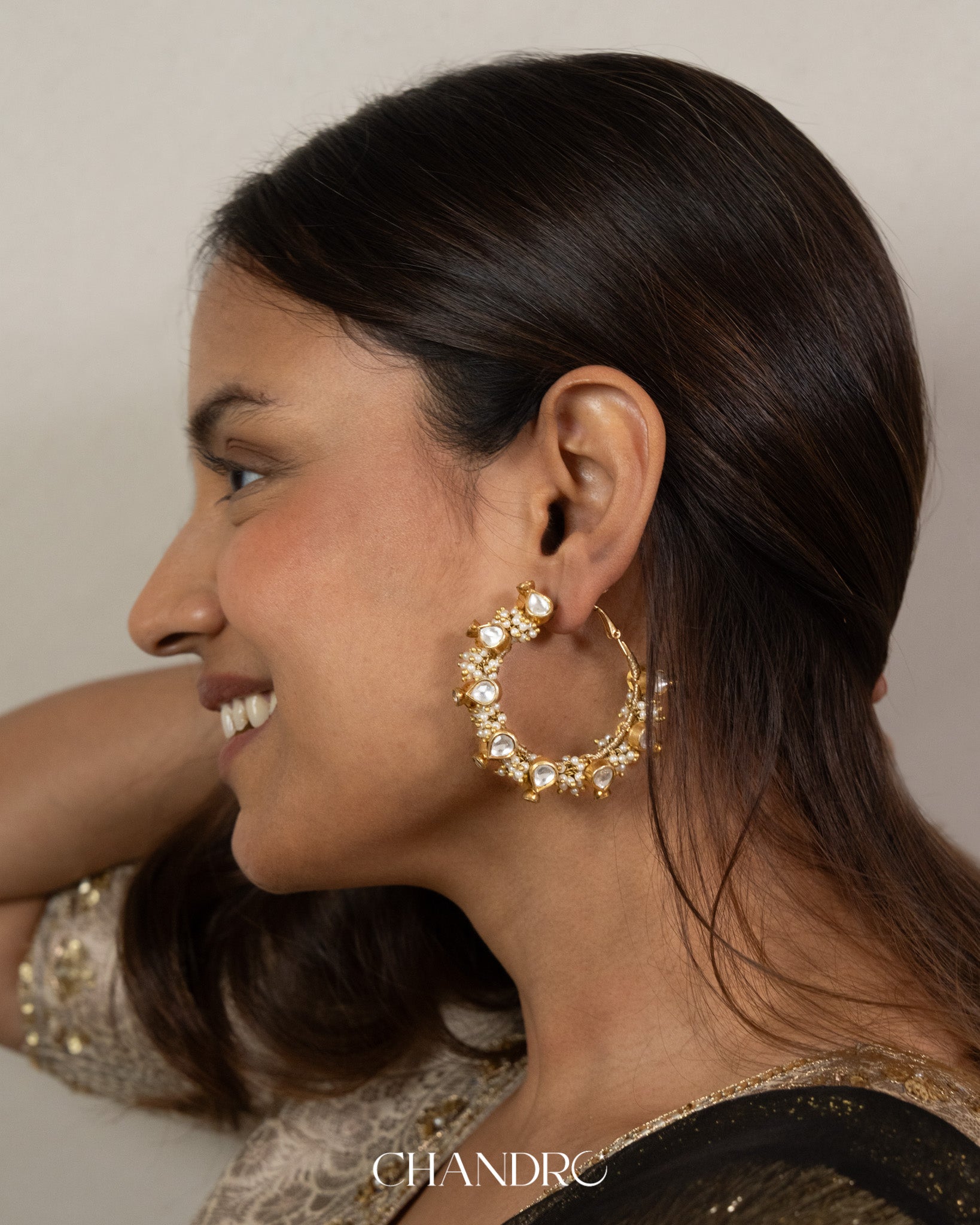 Sooraj Pearls Hoops