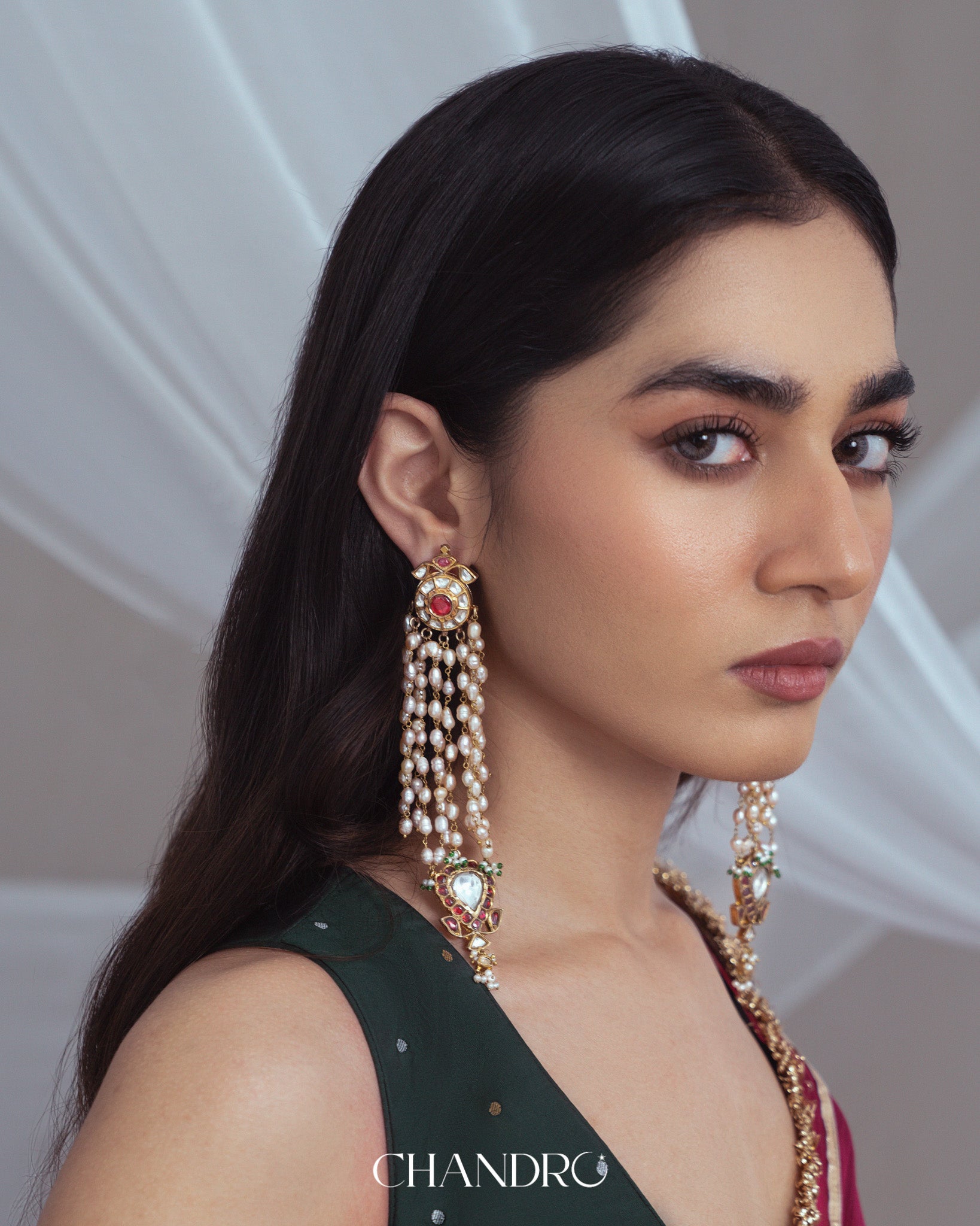 Mandala Waterfall Pearls Earrings