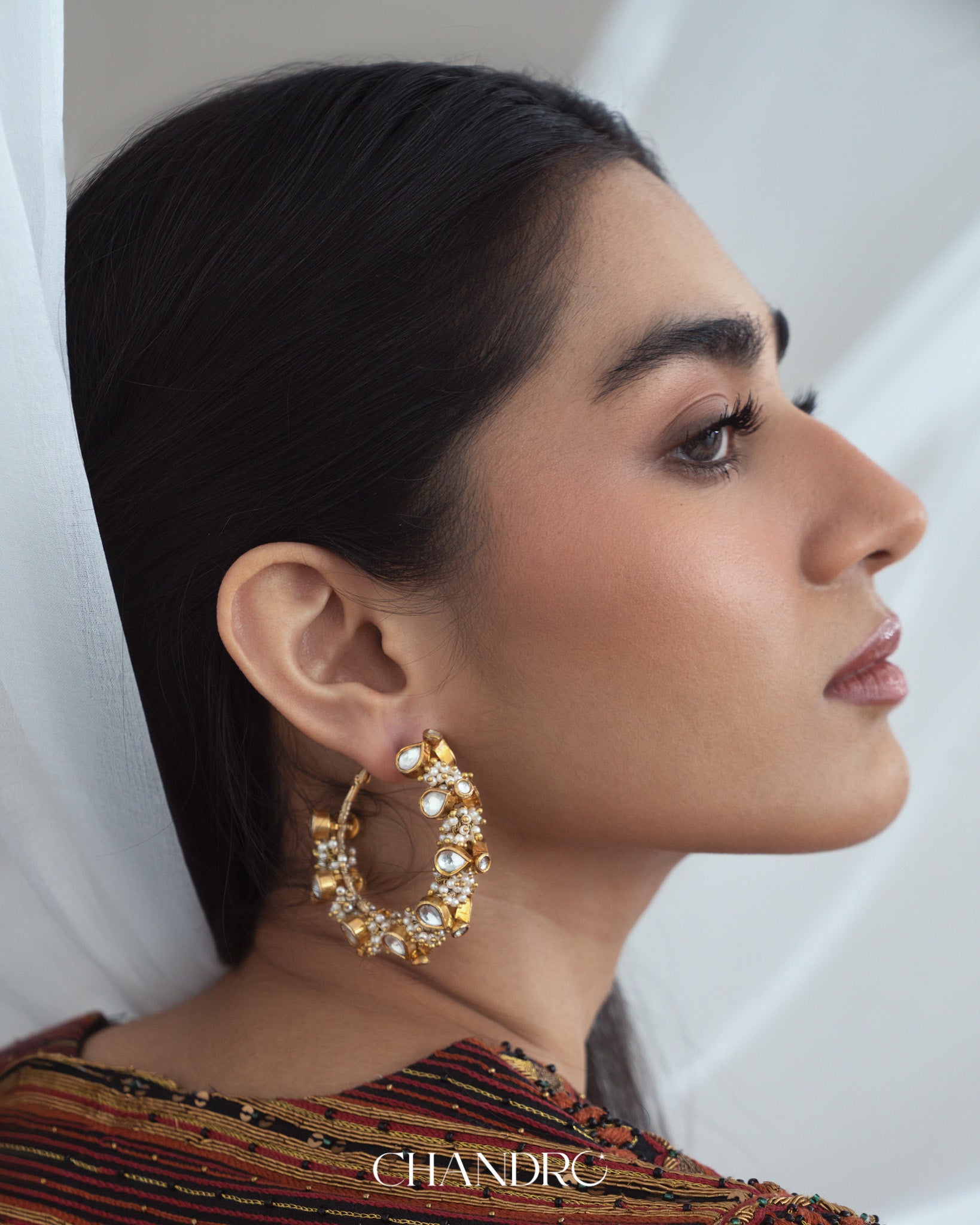 Sooraj Pearls Hoops
