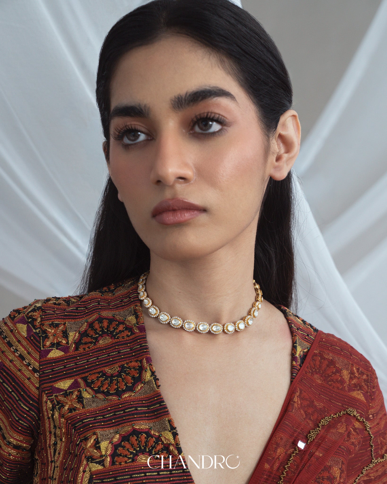 Rati 925 Silver Moissanite Gold Plated Necklace