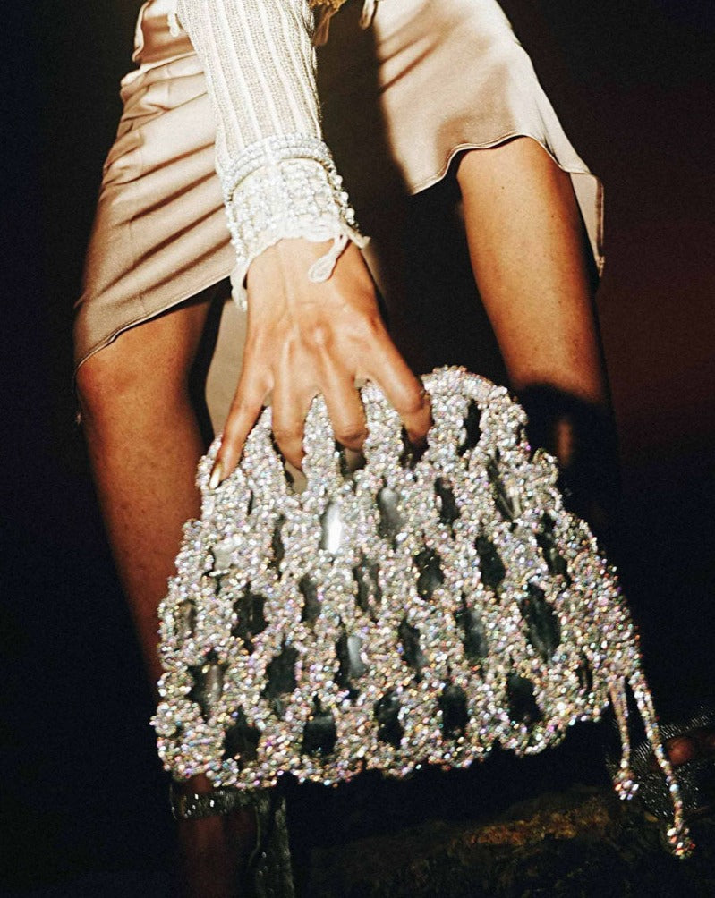 Luna Plaided Clutch In Rainbow