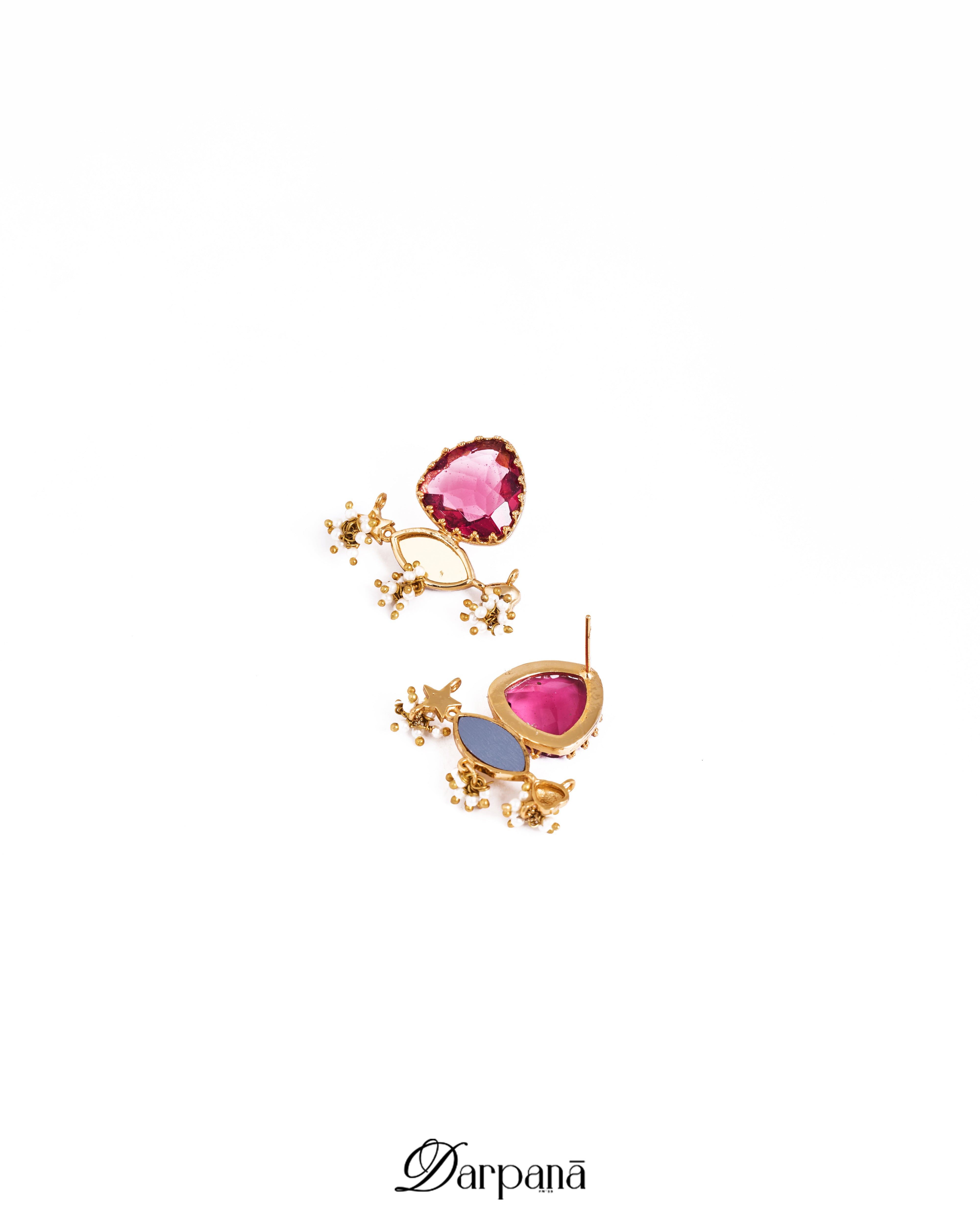 Surya Darpan Studs in Red