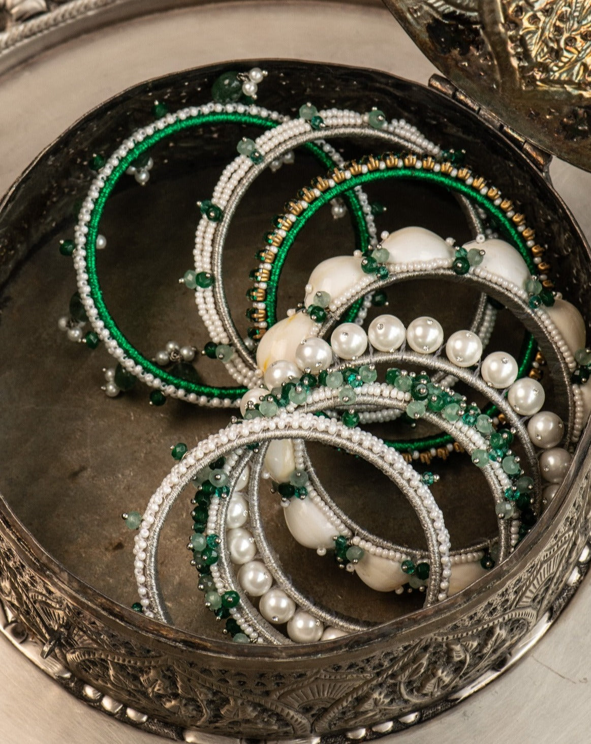 Charbagh Bangle Set in Green