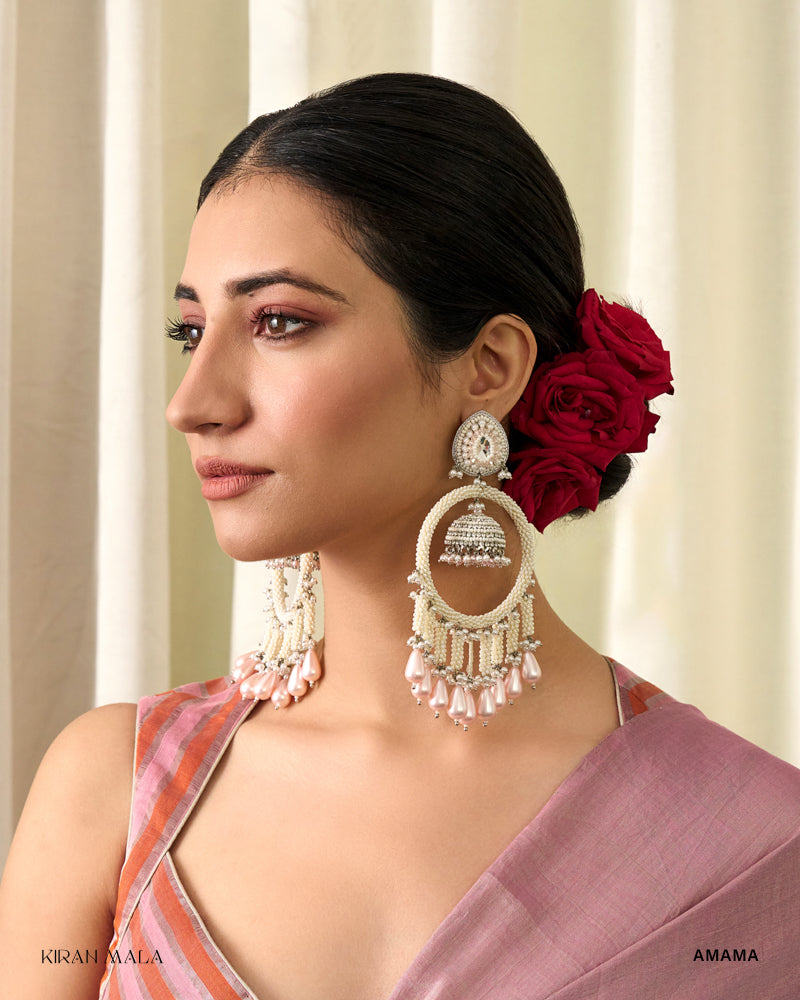 Trellis Chandbali In Ivory