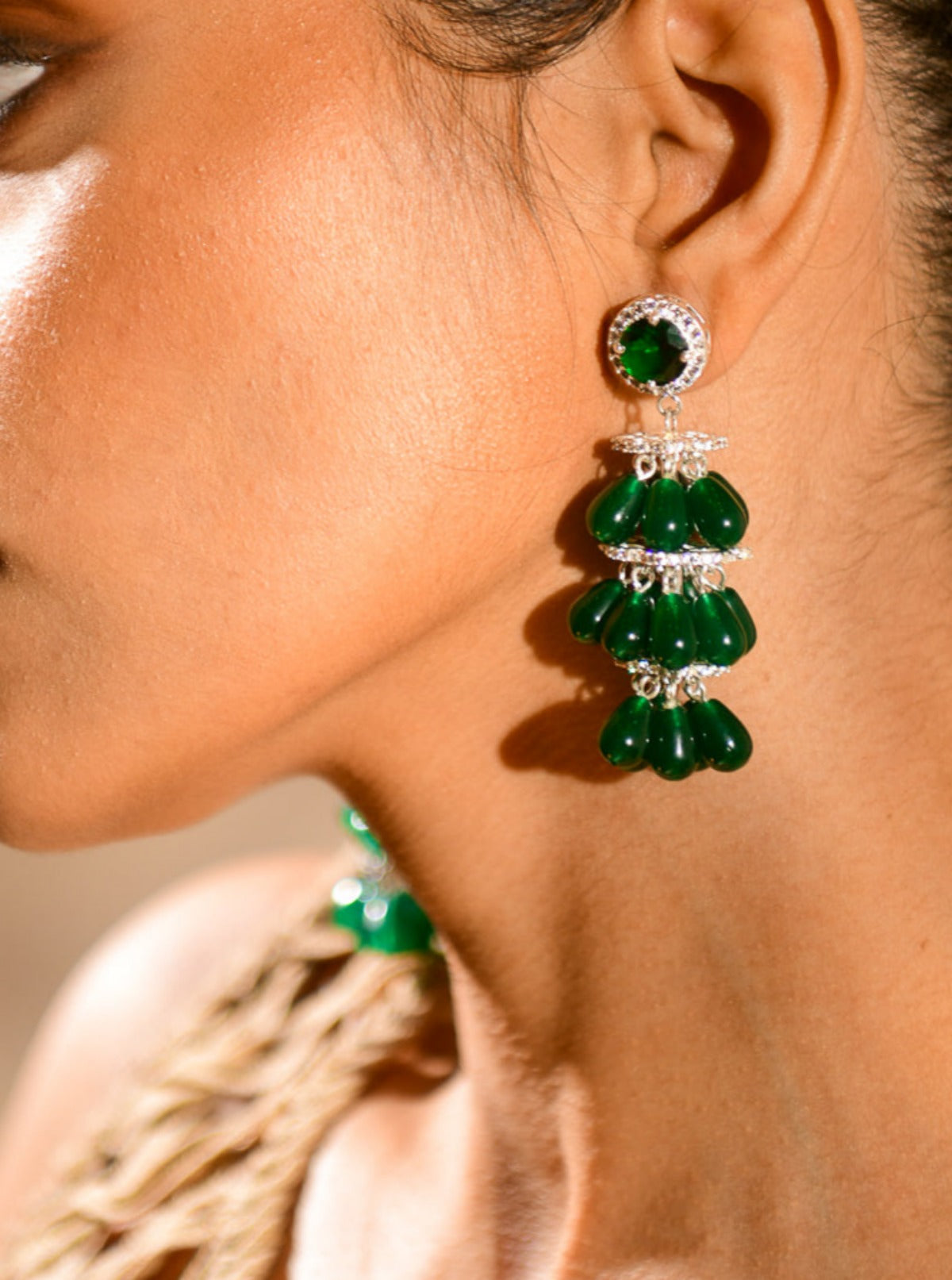 Amama,Cocktail Jade Earrings