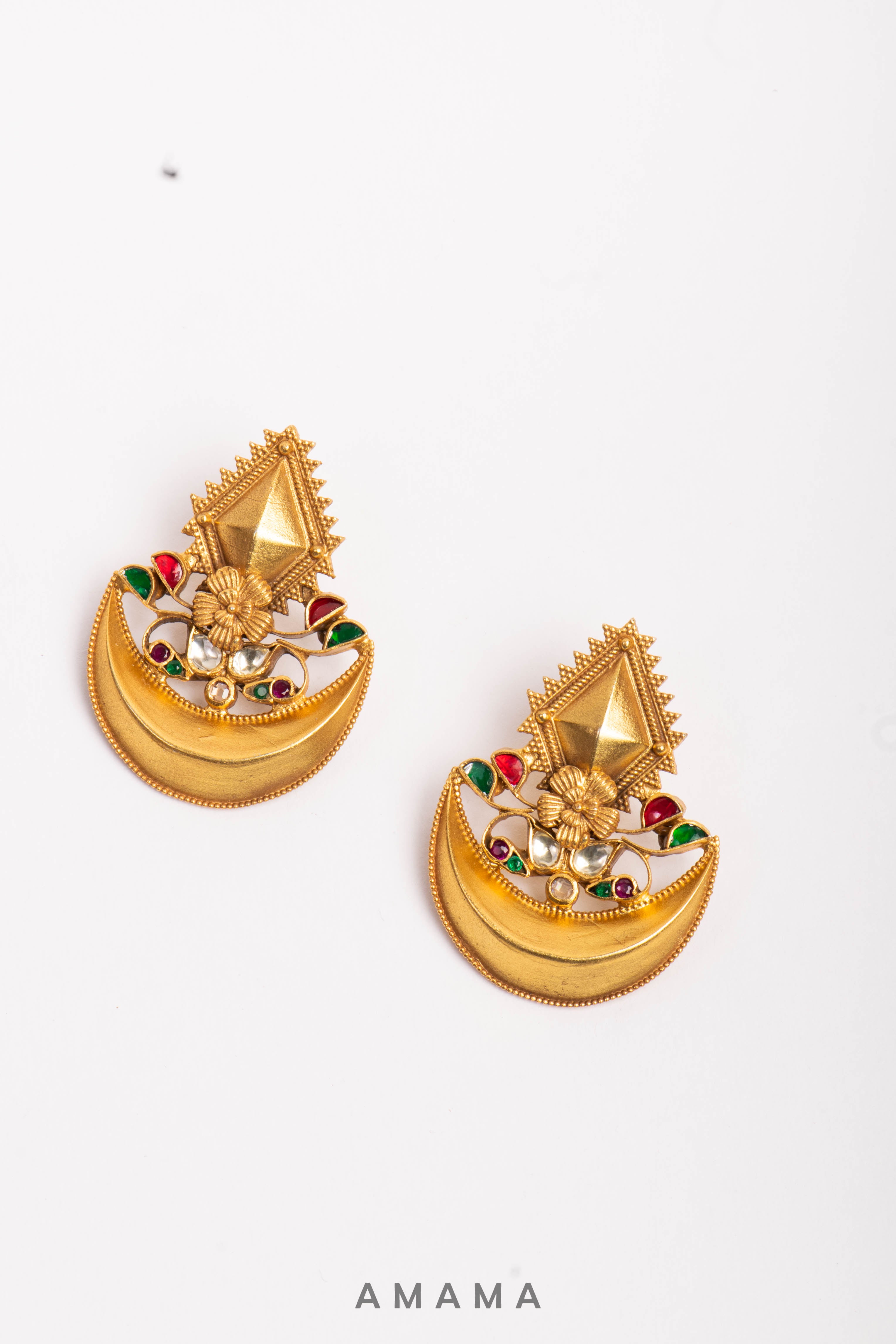 Amama,Diya Gold Polish Earrings