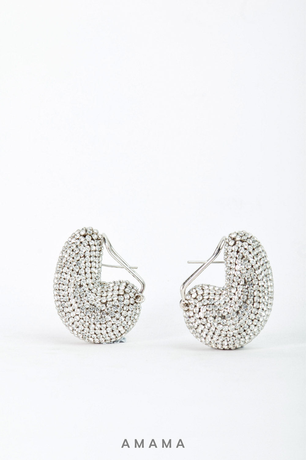 Amama,Kaju Earrings In Sparkling White