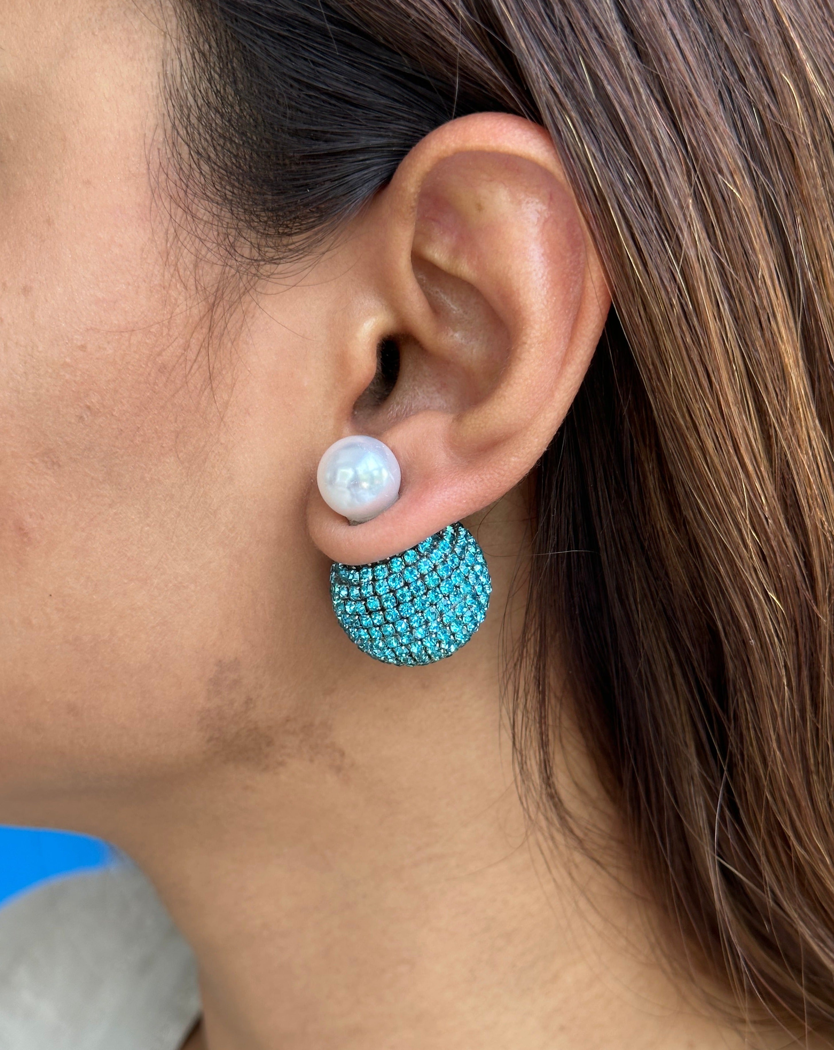 Nano Meteor Earrings In Tibetan Turq