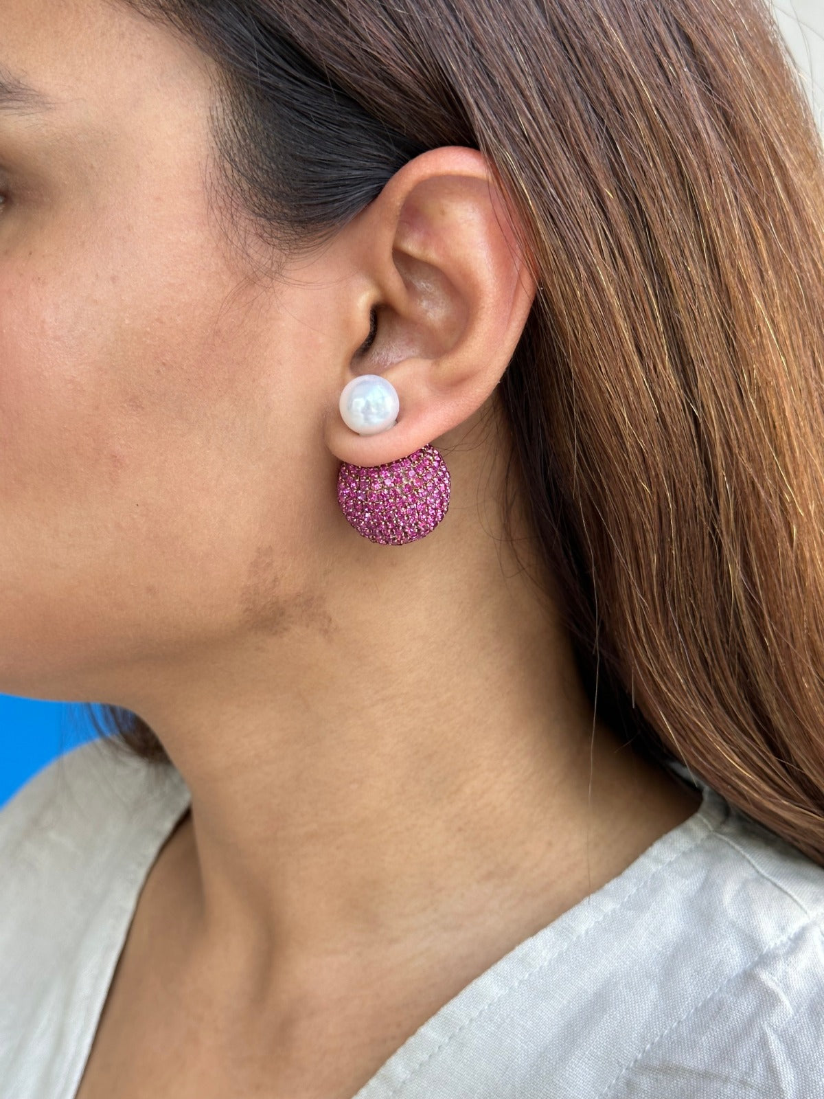Amama,Nano Meteor Earrings In Hot Pink