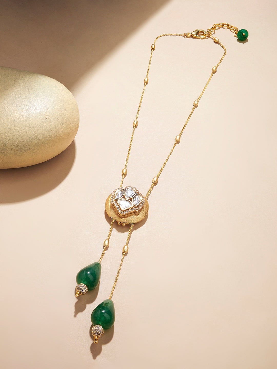 Harmonious Polki Tassel Necklace